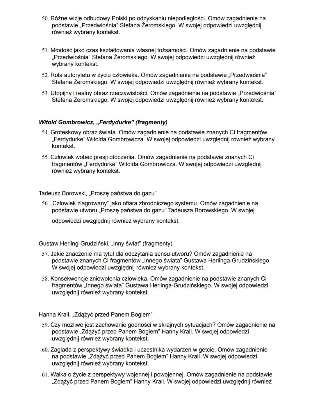 Zadania jawne obowiązujące w części ustnej egzaminu maturalnego z języka polskiego
w latach 2026-2028
Biblia (fragmenty)
1. Motyw cierpienia