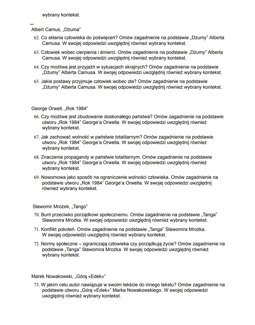 Zadania jawne obowiązujące w części ustnej egzaminu maturalnego z języka polskiego
w latach 2026-2028
Biblia (fragmenty)
1. Motyw cierpienia