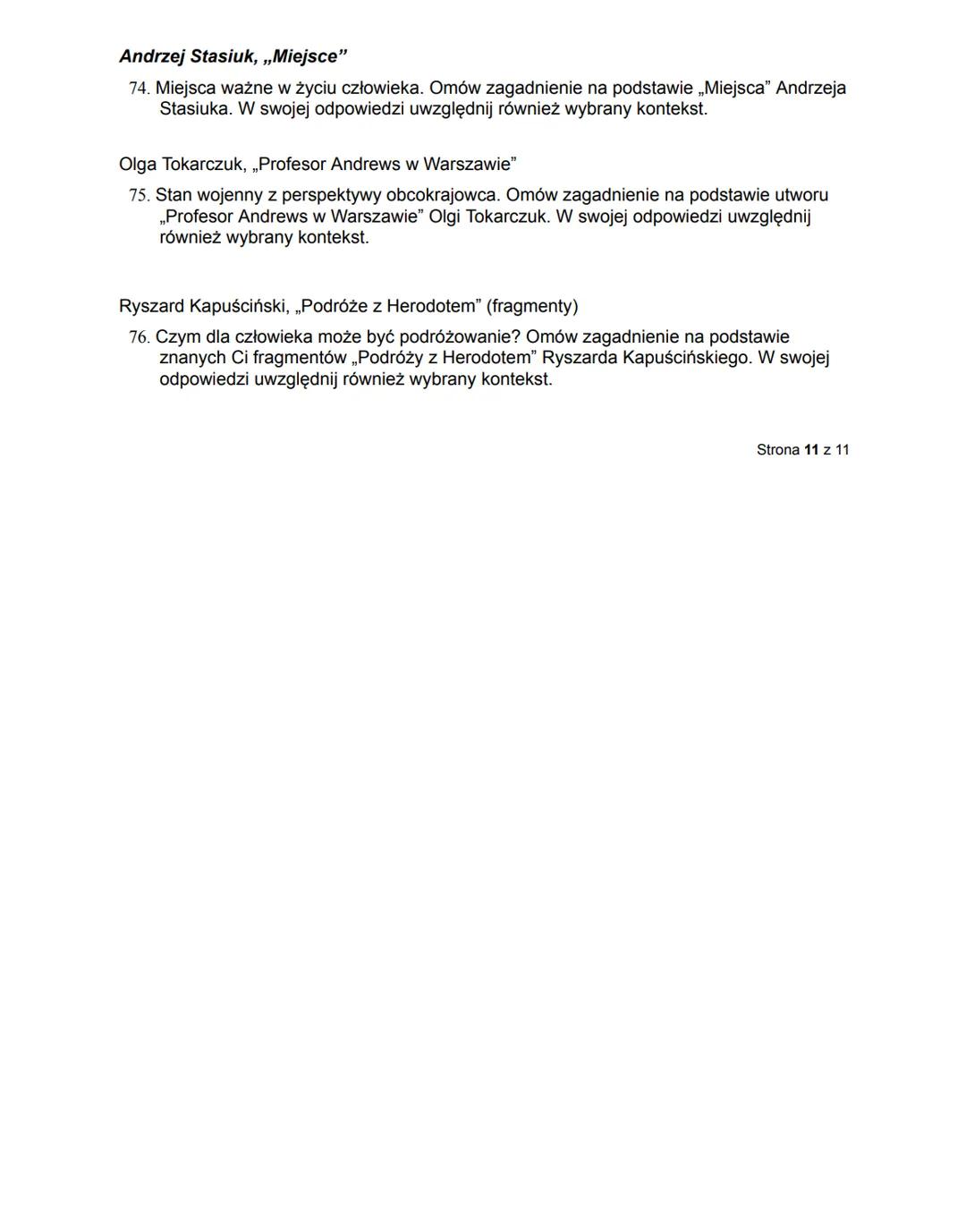 Zadania jawne obowiązujące w części ustnej egzaminu maturalnego z języka polskiego
w latach 2026-2028
Biblia (fragmenty)
1. Motyw cierpienia