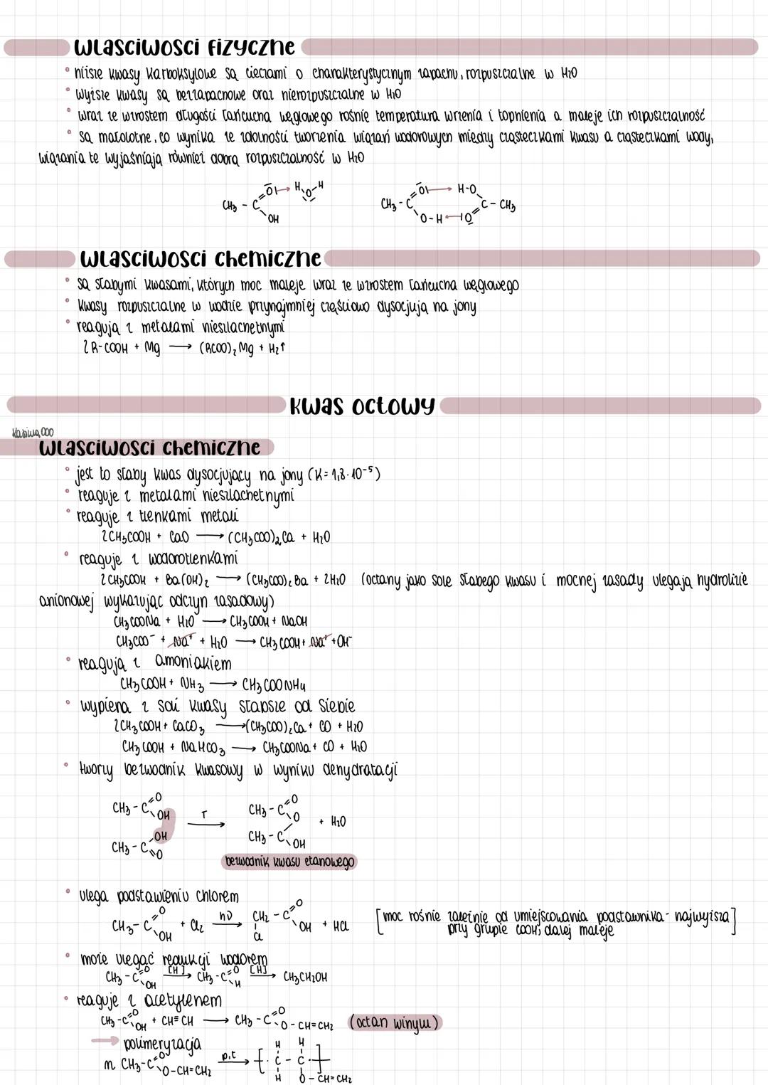 kwasy karboksylowe
są to pochodne węglowodanów zawierające w cząsteczce jedną lub kilka grup karboksylowych tworzo-
nych ze sobą grup hydrok