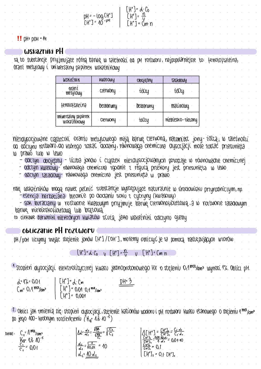 skala PH
odczyny roztworow
Kwasowy
PH>7
obojętny
PH=7
zasadowy
DHC7
Haswacco
naamiar jonów wodorowych lub Oksoniowych w roztworze powoduje o
