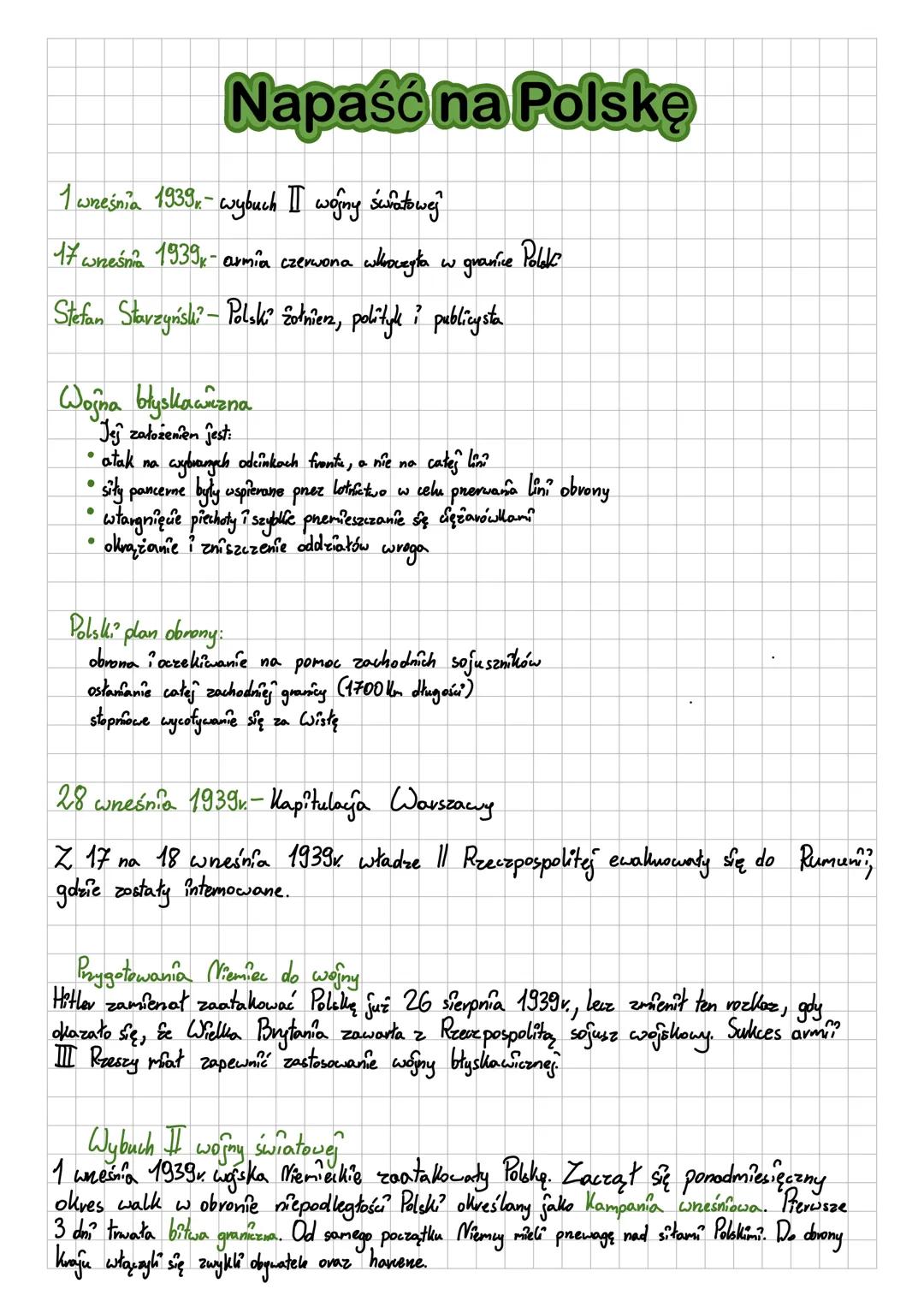 # Napaść na Polskę
1 wneśnia 1939- wybuch II wojny światowej
17 września 1939k-armia czerwona wlboczyta w granice Polek
Stefan Starzyńslı