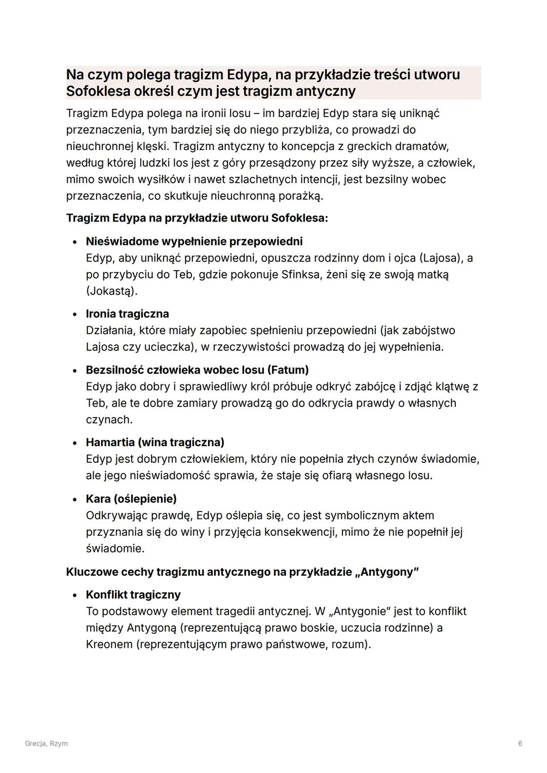 Grecja, Rzym
Określ cechy gatunkowe: mit, epos bohaterski, tragedia
antyczna
Mit to pierwotna forma opowiadania, wyjaśniająca genezę świat