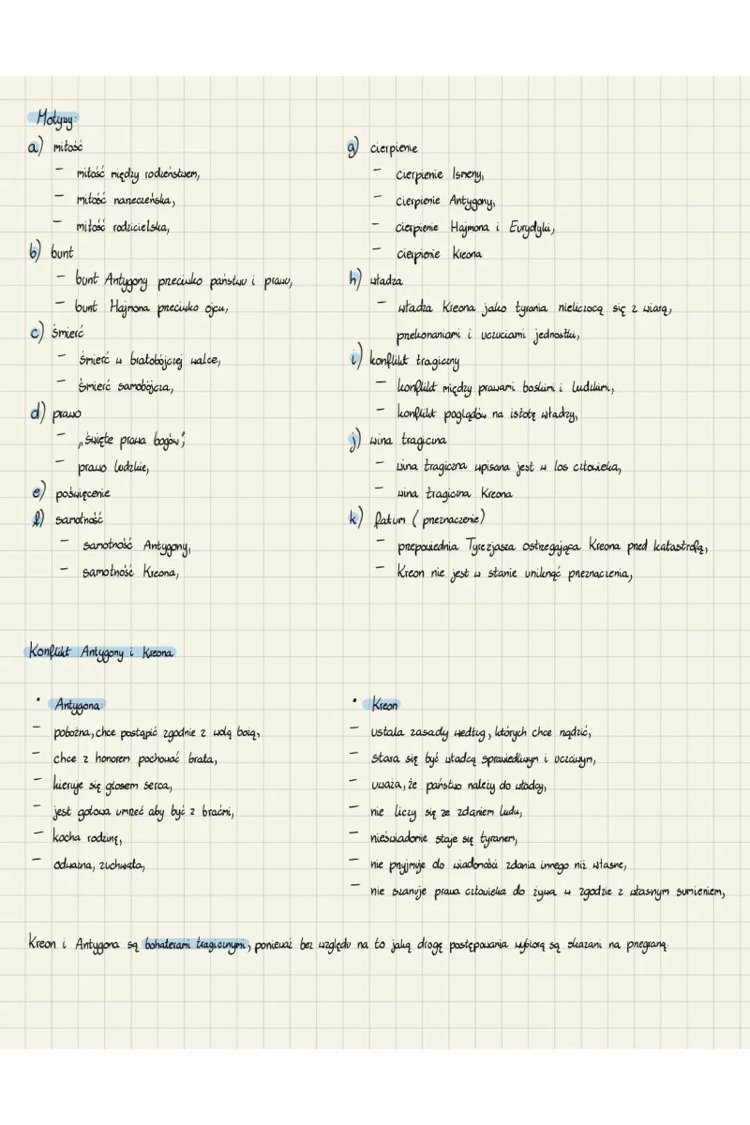 # Antygona
Sofdles
gatunek tragedia antycına
czas i miejsce akcji
→ zgodnie z regułani z regułami tragedi cias aligi nie prekracza jedne