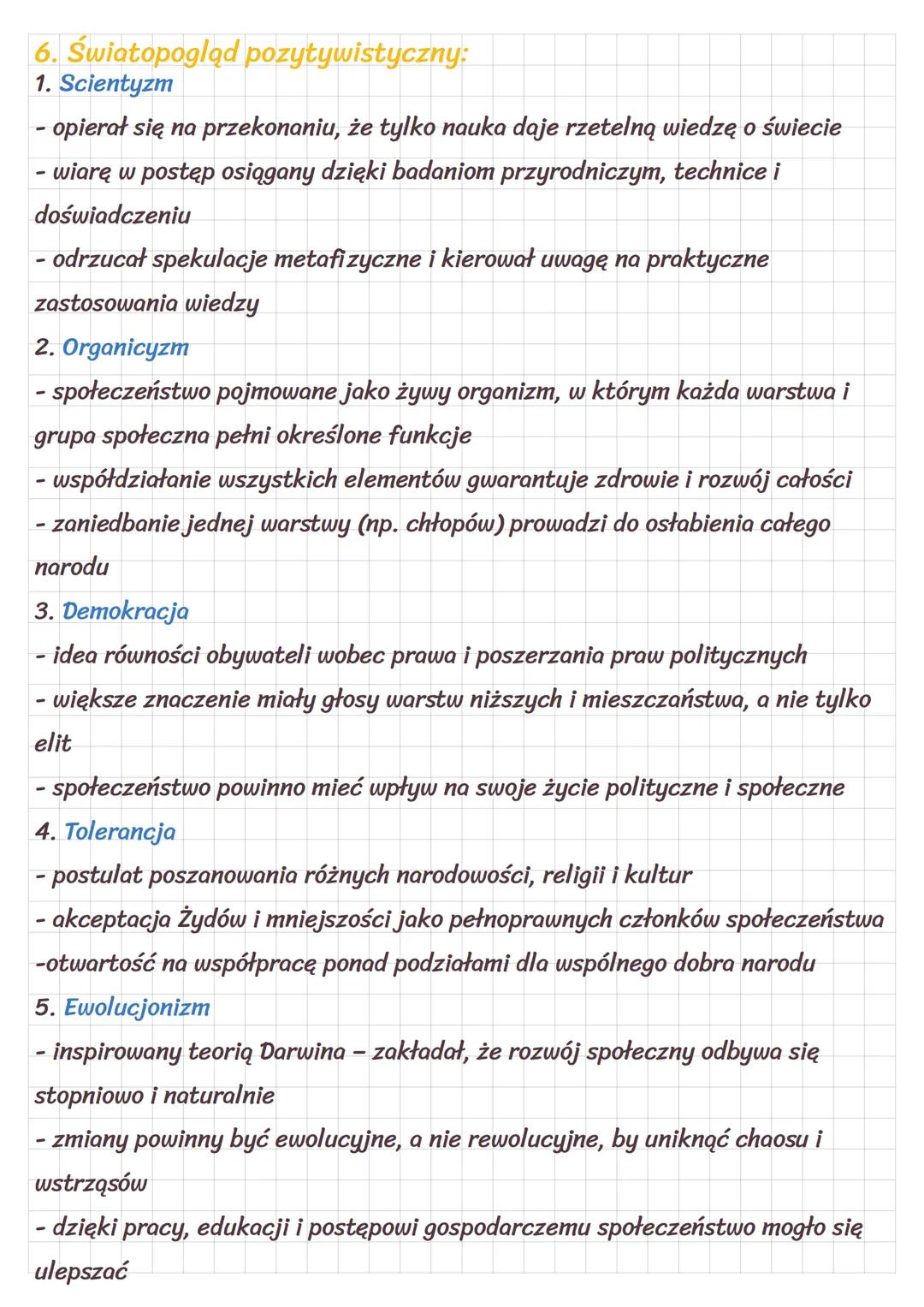 # Pozytywizm
1. Nazwa epoki - skąd pochodzi?
Pozytywizm nazwano tak od dzieła «Kurs filozofii pozytywnej» Augusta
Comte'a, w którym filozof