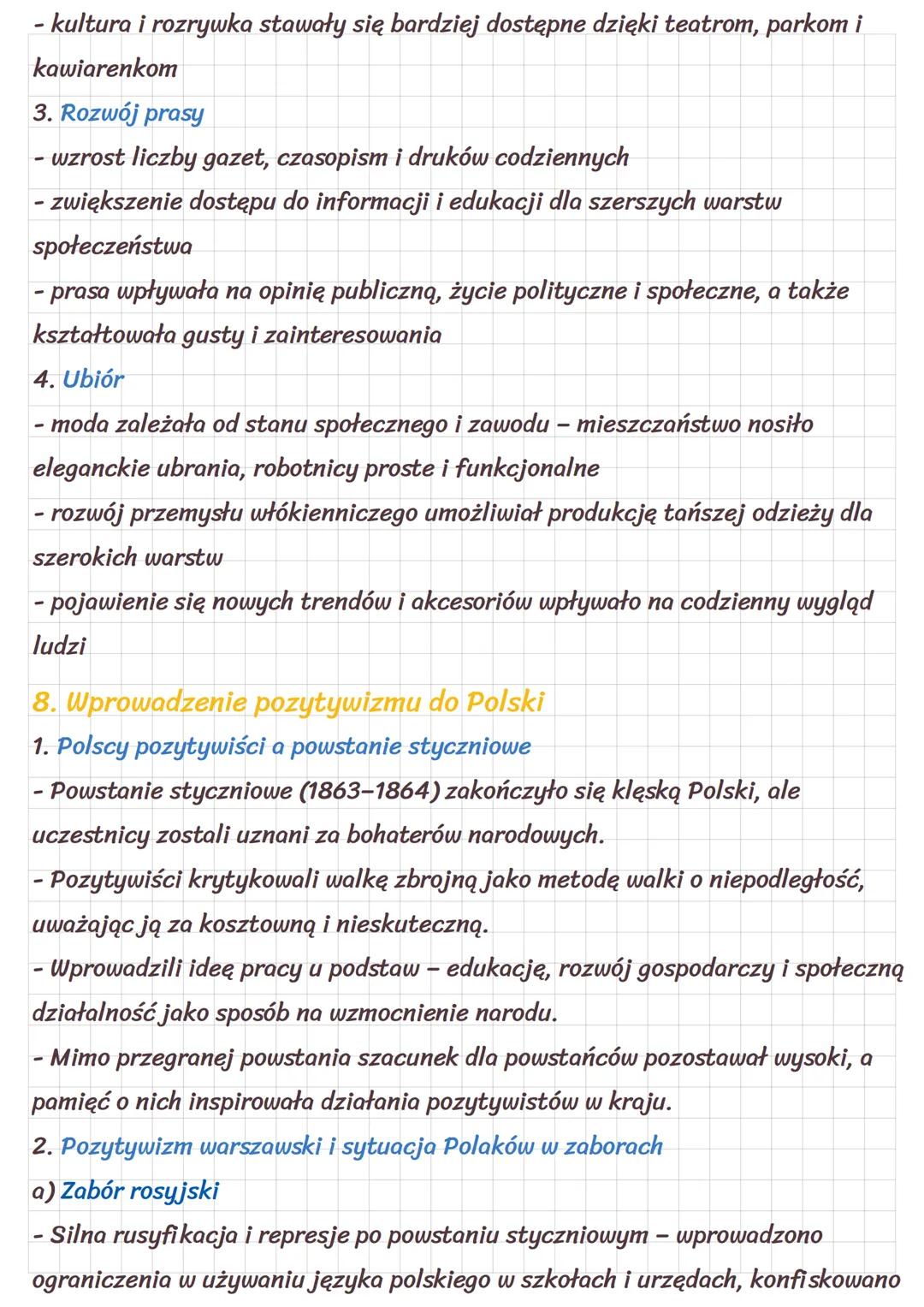 # Pozytywizm
1. Nazwa epoki - skąd pochodzi?
Pozytywizm nazwano tak od dzieła «Kurs filozofii pozytywnej» Augusta
Comte'a, w którym filozof