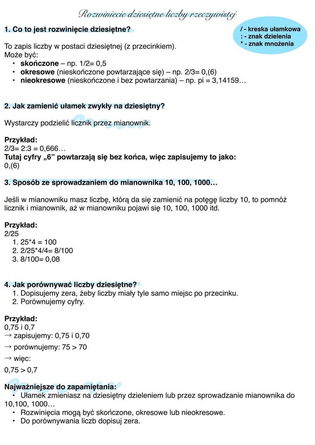 rozwiniecie dziesietne liczby rzeczywistej
