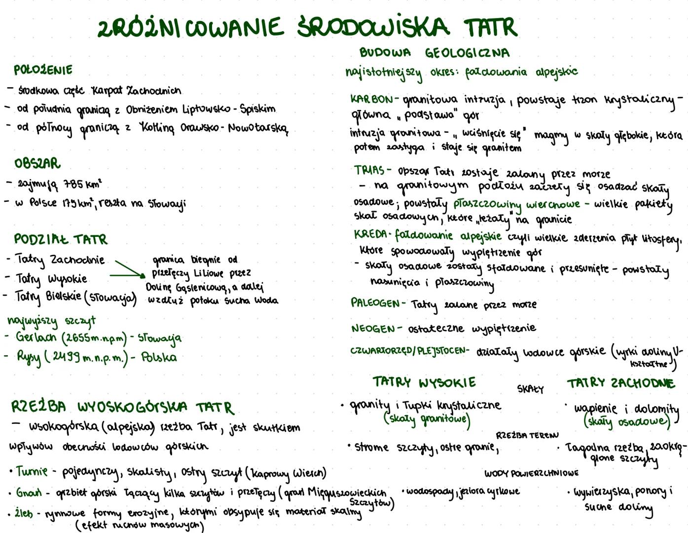 # ZRÓŻNI COWANIE SRODOWISKA TATR
POŁOŻENIE
- środkowa część Karpat Zachocenich.
- od południa graniczą z Obniżeniem Liptowsko - Spiskim