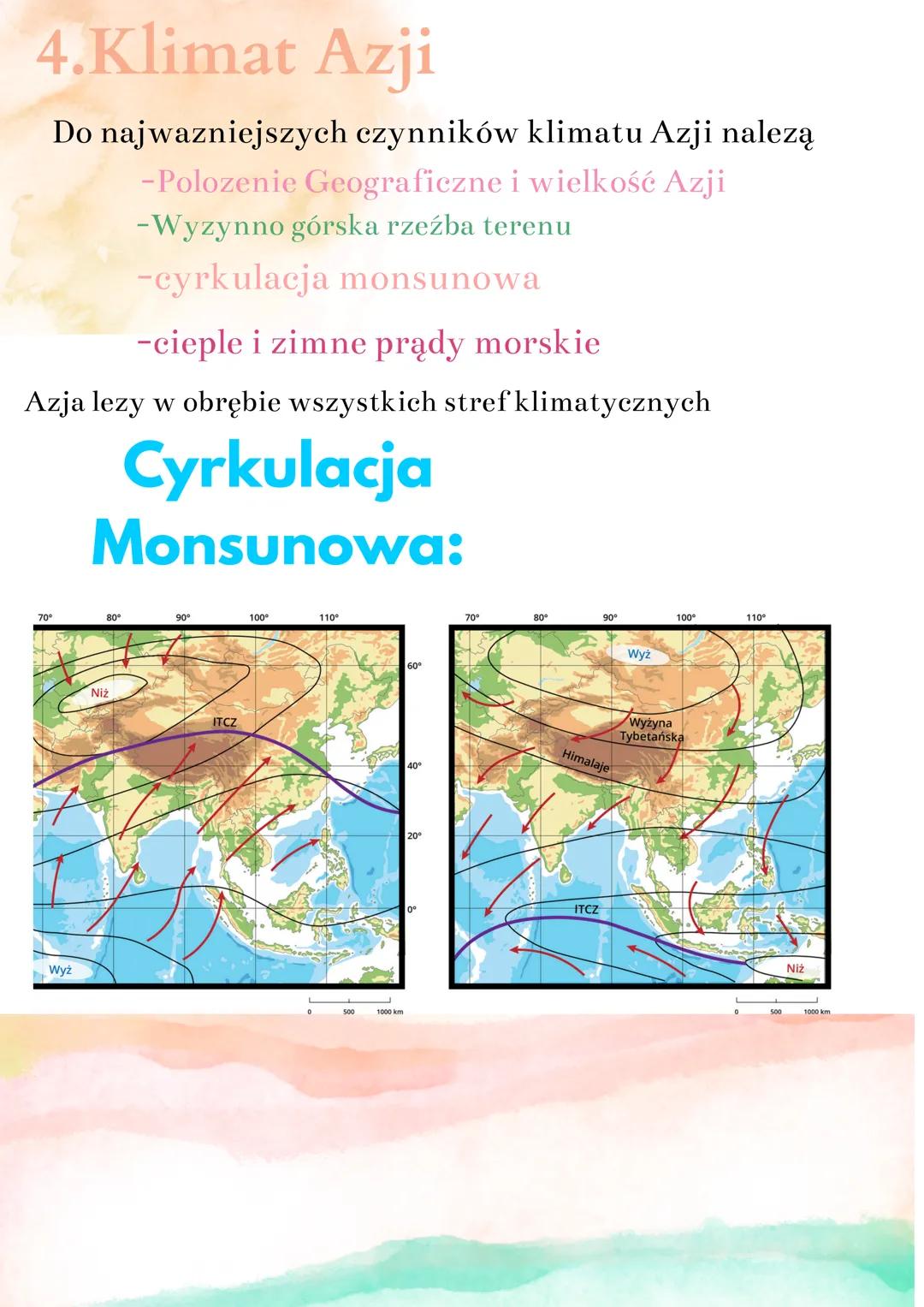 # geografia
Frodowisko Przyrodnicze Azji
1.Ukształtowanie Powierzchni
Azja jest kontynentem wyzynno-górkim. Wyzyny i góry
zajmują okolo 75