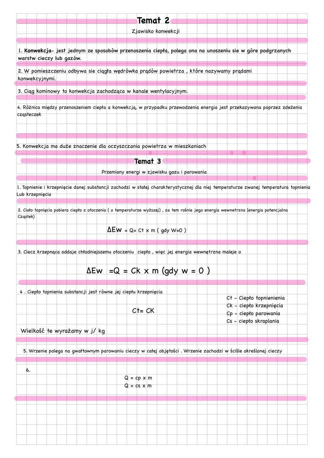 # Fizyka
Powtórzenie wiadomości
1 temat
Energia wewnętrzna i jej zmiana przez wykonanie pracy
- Energia wewnętrzna (Ew) to całkowita energ