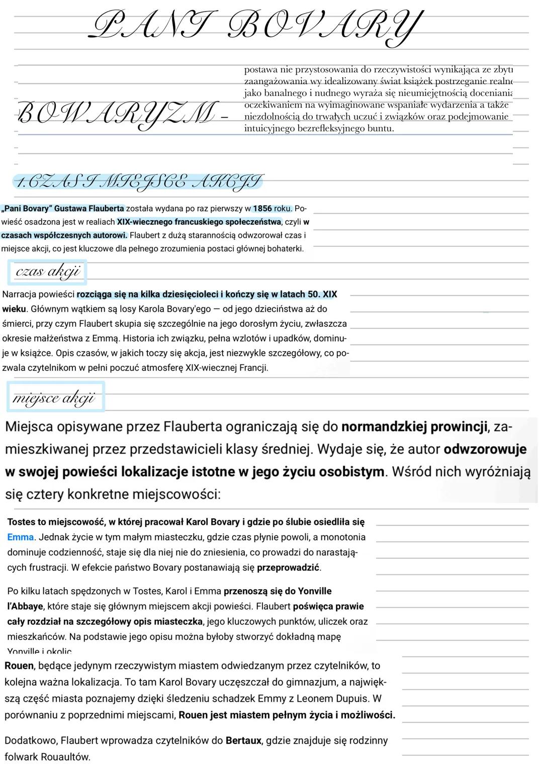 # PANI BOVARY
postawa nie przystosowania do rzeczywistości wynikająca ze zbytı
zaangażowania wy idealizowany świat książek postrzeganie re