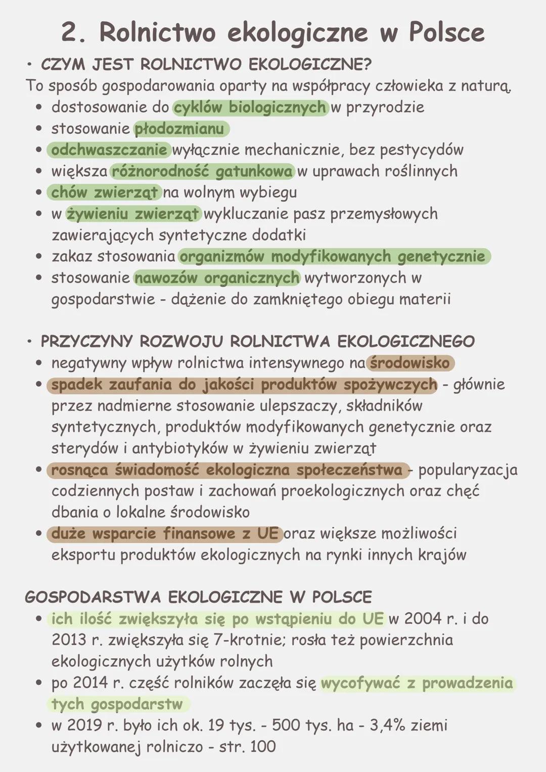 # GOSPODARKA POLSKI
## 1. Warunki rozwoju rolnictwa w Polsce
- CZYNNIKI PRZYRODNICZE
- uwarunkowania klimatyczne panuje klimat umiarkowan