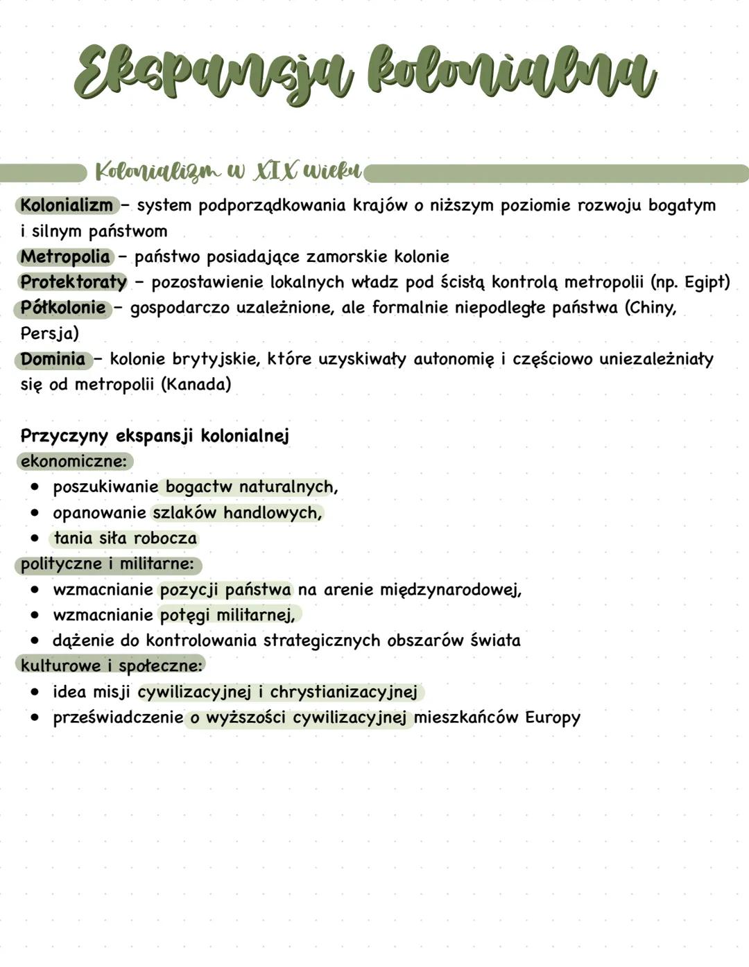 # Ekspansja kolonialna
Kolonializm w XIX wieku
Kolonializm - system podporządkowania krajów o niższym poziomie rozwoju bogatym
i silnym pa