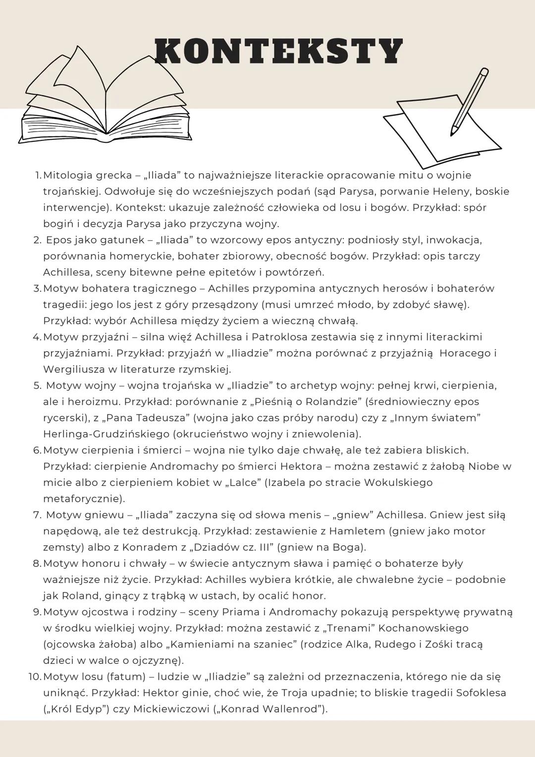 # ILIADA
## HOMER
Czas akcji
kilka dni z ostatniego roku 10-letniej wojny trojańskiej (1184 r. p.n.e.), ale liczne retrospekcje
sprawiają
