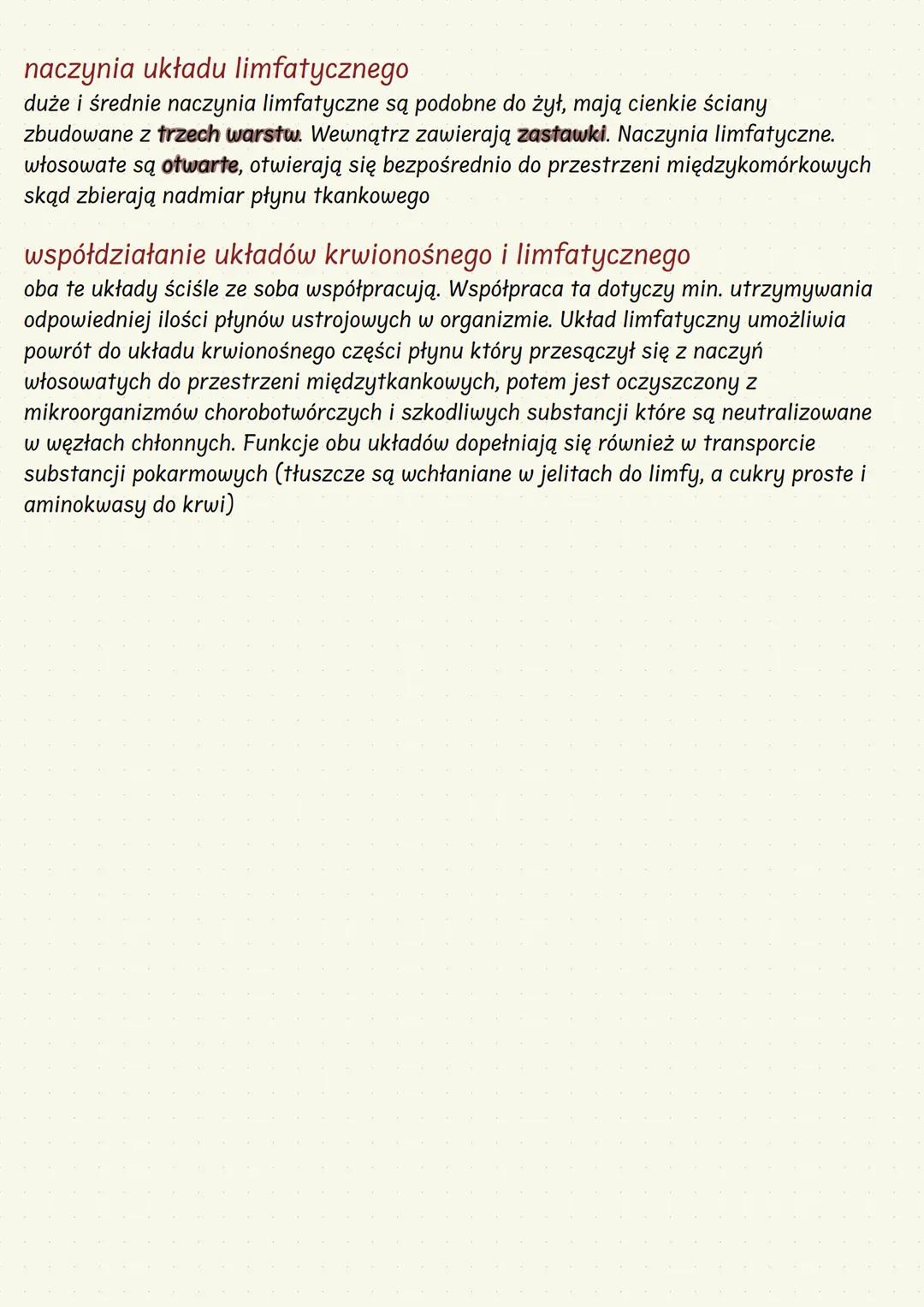 # układ limfatyczny
## funkcje układu limfatycznego
- ochrona organizmu przed drobnoustrojami chorobotwórczymi oraz szkodliwymi
substancja
