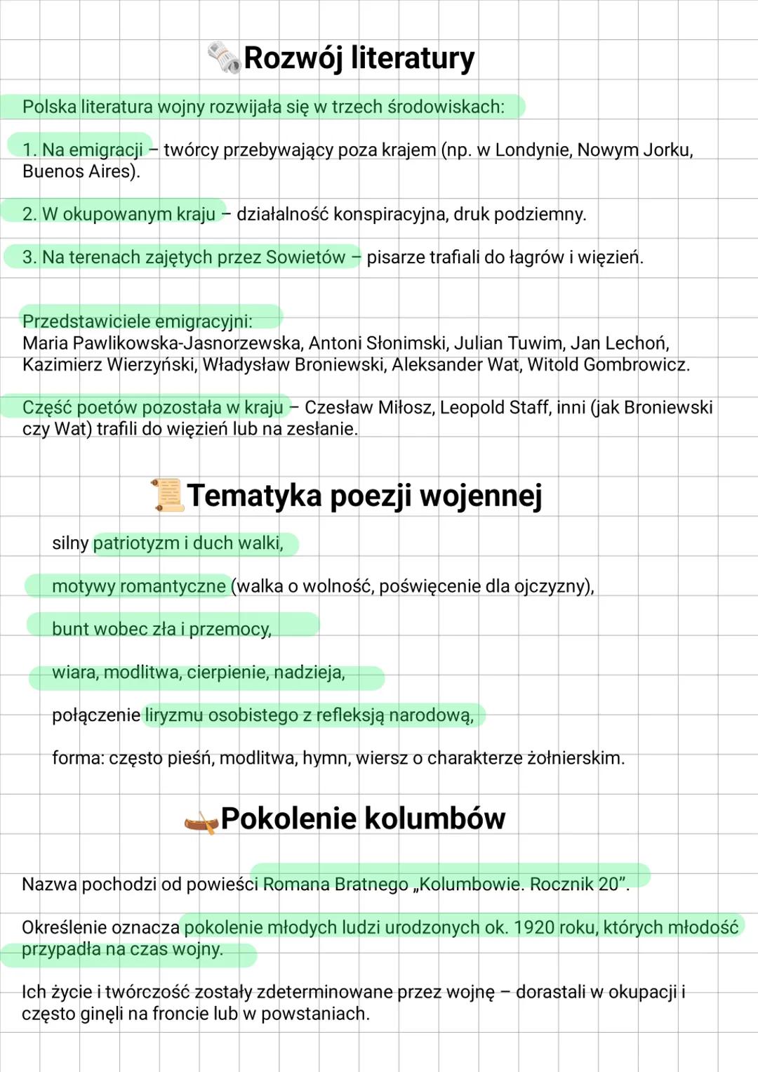 # literatura wojny i okupacji – wstęp
Chronologia
Ramy czasowe literatury wojennej i okupacyjnej obejmują lata 1939-1945, czyli okres II
w