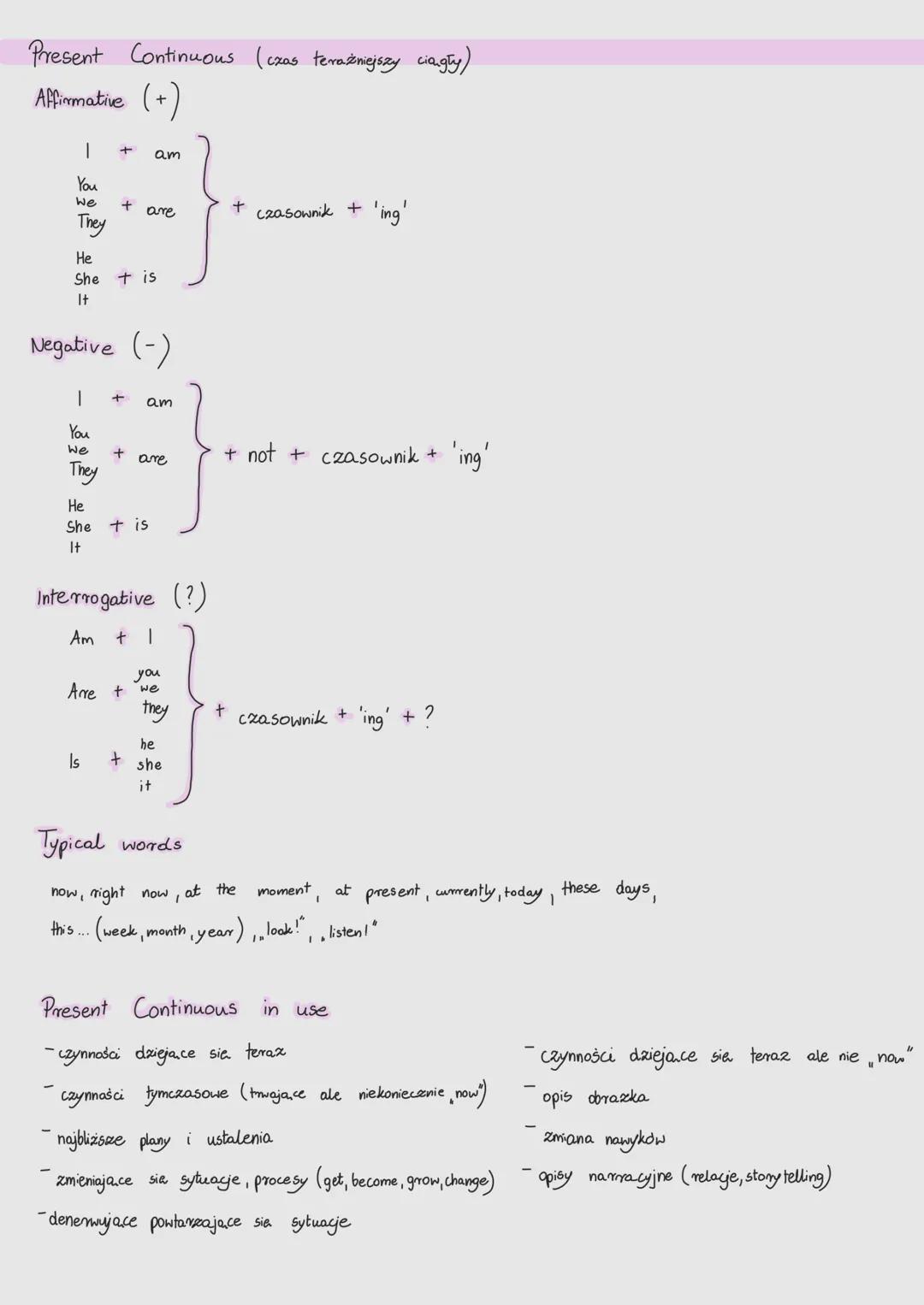 # Present & Past Tenses
Present Simple (czas terażniejszy prosty)
Affirmative (+)
1
You
We
They
+ Czasownik
Negative (-)
1
You
We
They