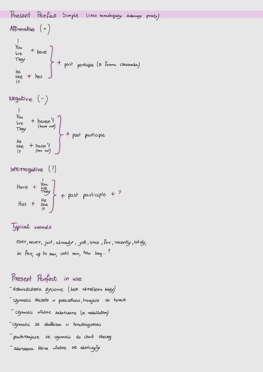 # Present & Past Tenses
Present Simple (czas terażniejszy prosty)
Affirmative (+)
1
You
We
They
+ Czasownik
Negative (-)
1
You
We
They
