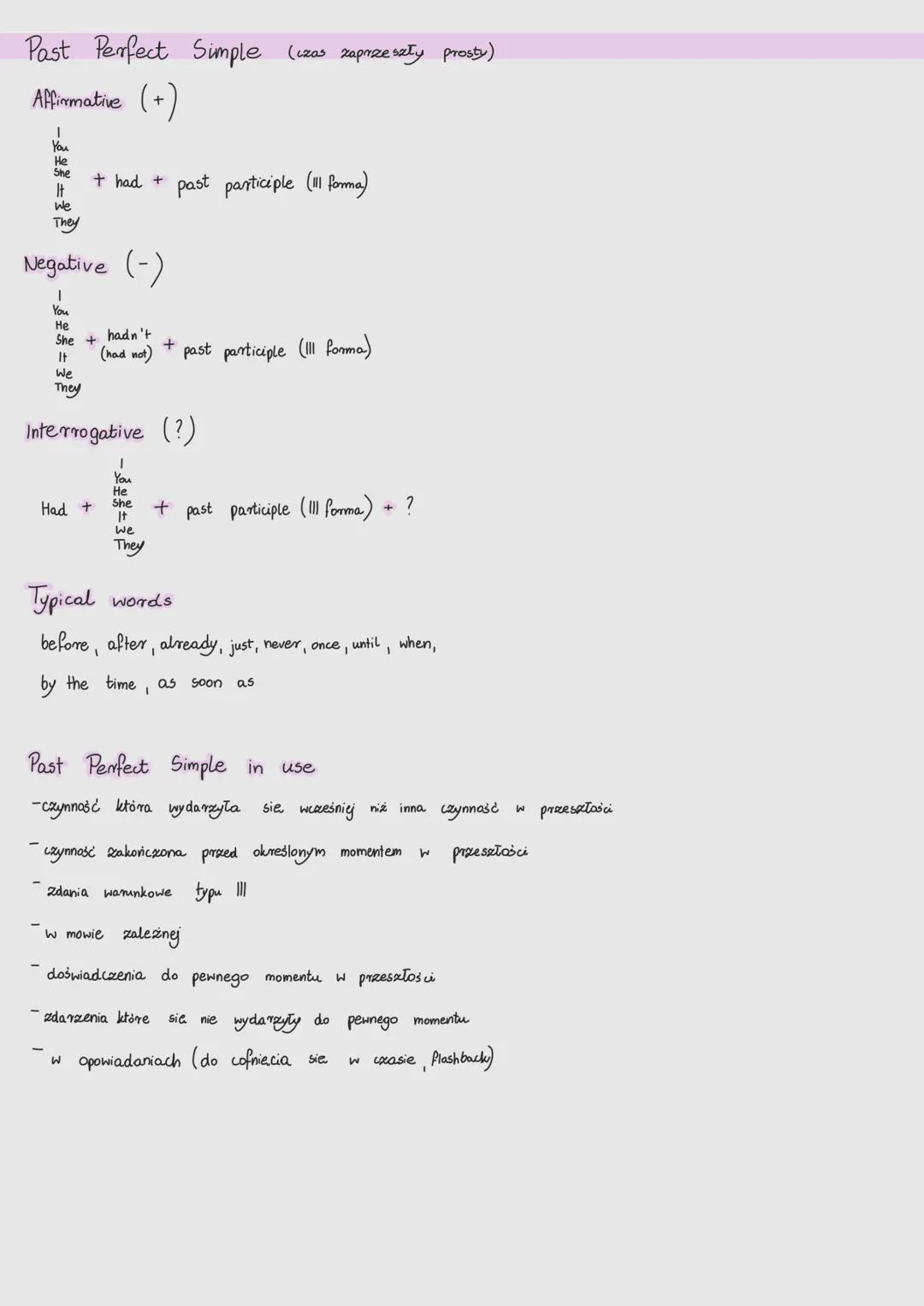 # Present & Past Tenses
Present Simple (czas terażniejszy prosty)
Affirmative (+)
1
You
We
They
+ Czasownik
Negative (-)
1
You
We
They