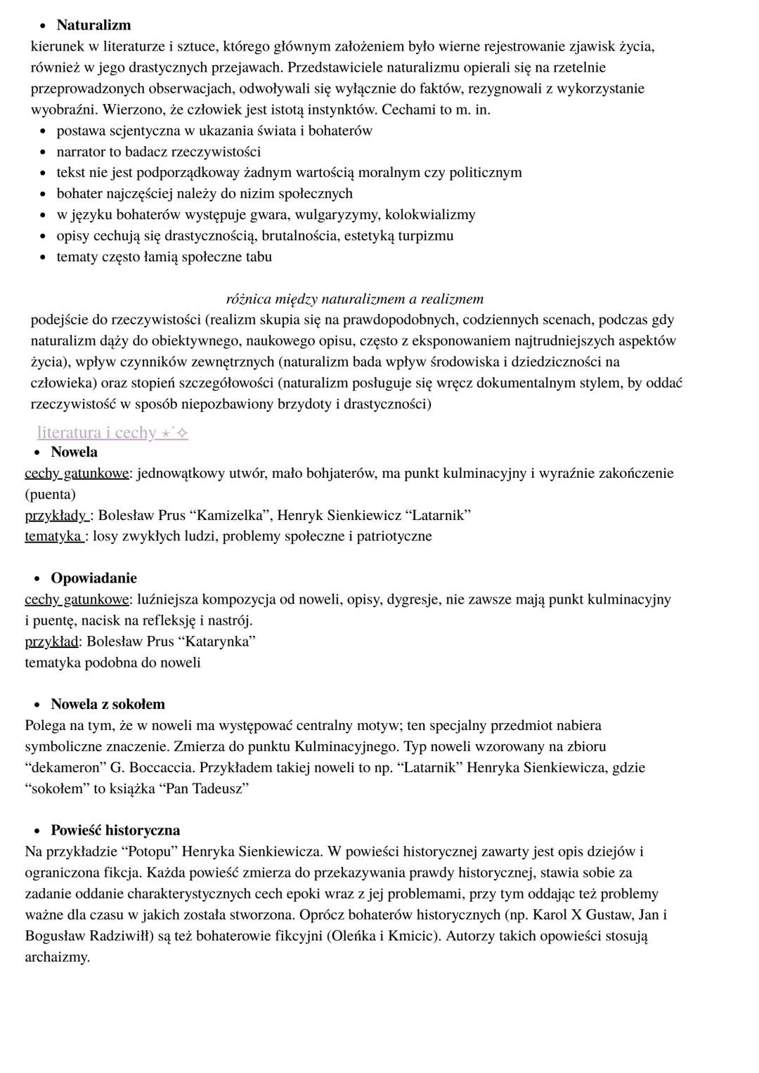 Pozytywizm - teoria
czas i nazwa epoki, założenia: scjentyzm, organicyzm, ewolucjonizm, utylitaryzm, darwinizm,
marksizm; charakterystyka e