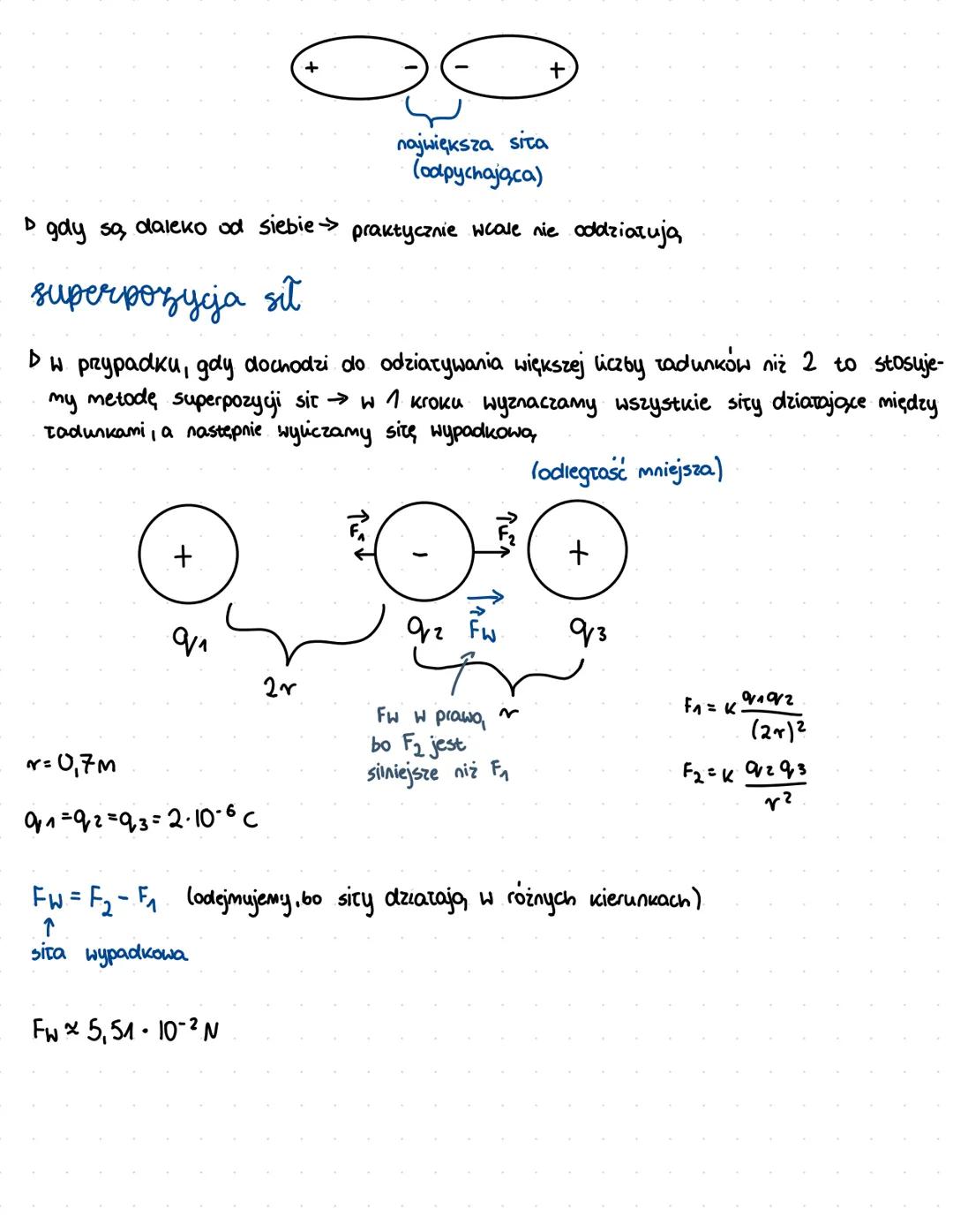 # sity elektryczne
▷ ciata naalektryzowane jednoimienne się odpychaja,, a cożnoimienne pryciągają. Oddziały-
wania między nimi mogą być sil