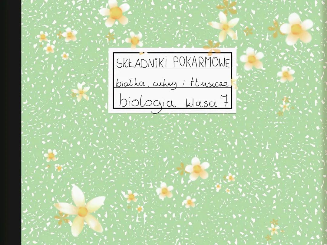 Ważne składniki pokarmowe: białka, cukry i tłuszcze - Klasa 7