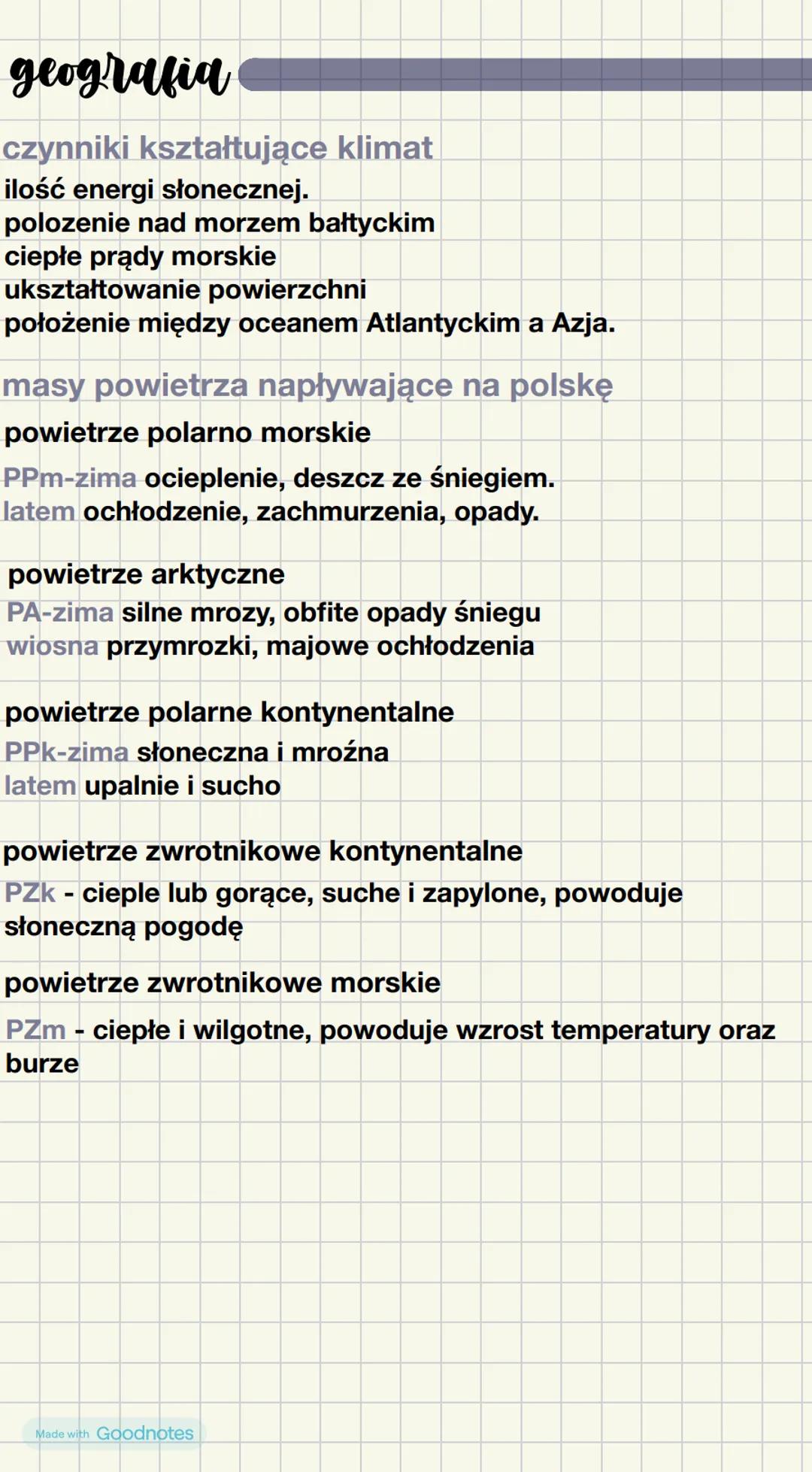 czynniki kształtujące klimat