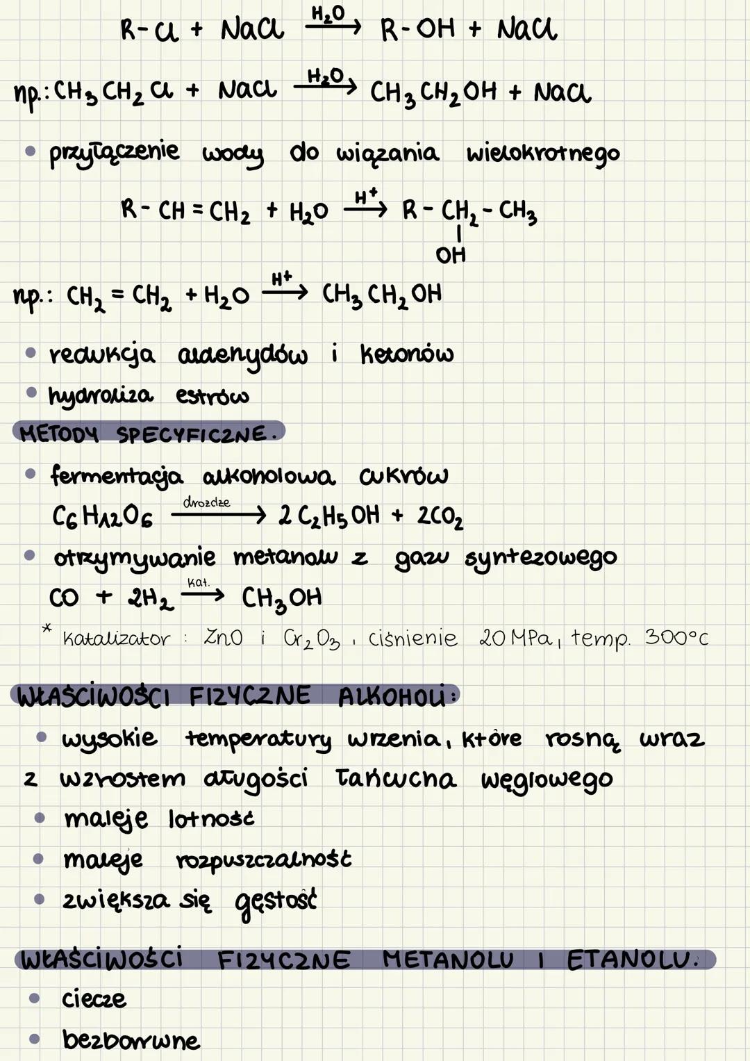 # ALKOHOLE
R-CH2-OH
Alkohole to pochodne węglowowodorów w których 1
wb więcej atomów wodoru związanych z
tetraderycznym atomem węgla zastą