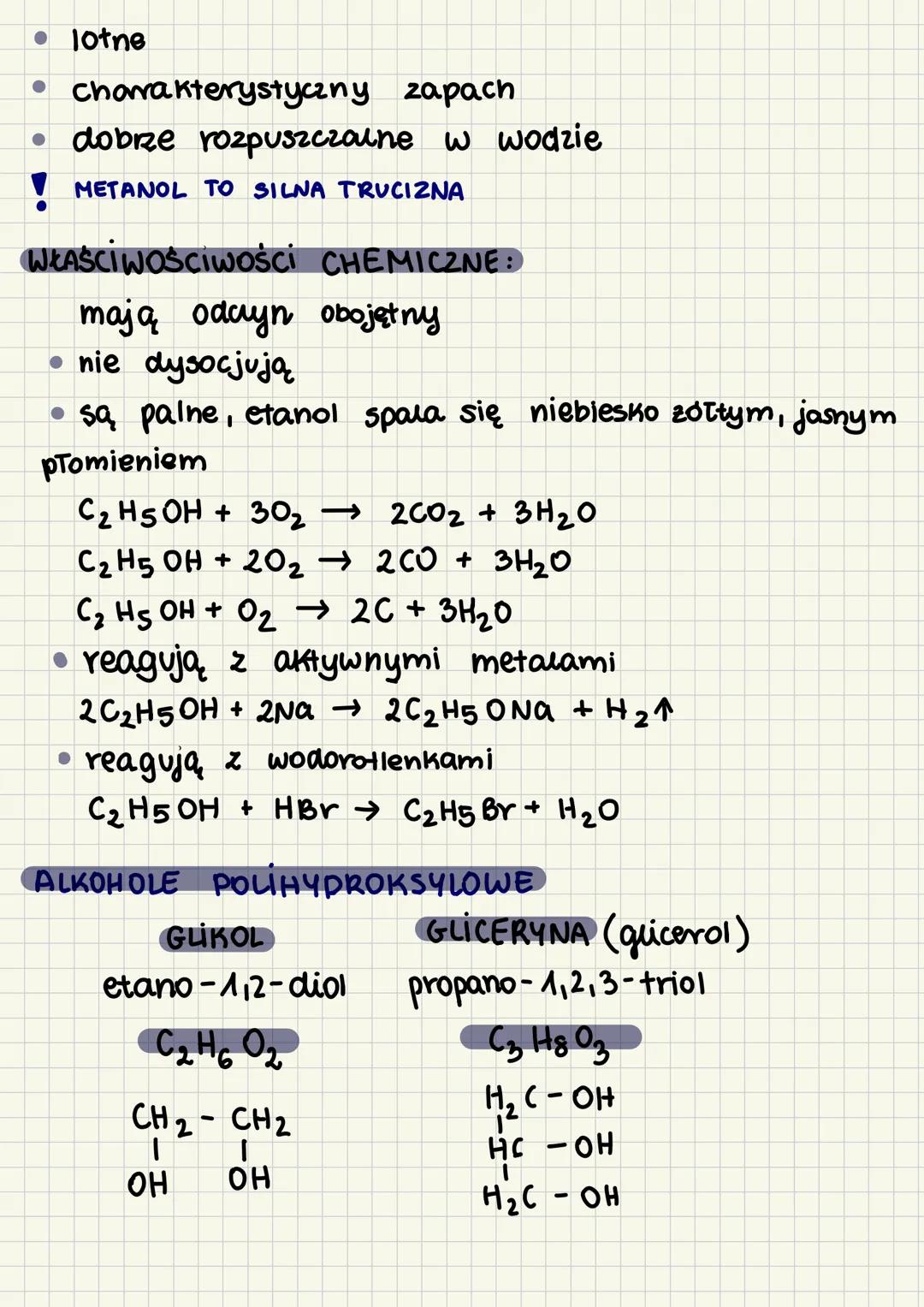 # ALKOHOLE
R-CH2-OH
Alkohole to pochodne węglowowodorów w których 1
wb więcej atomów wodoru związanych z
tetraderycznym atomem węgla zastą