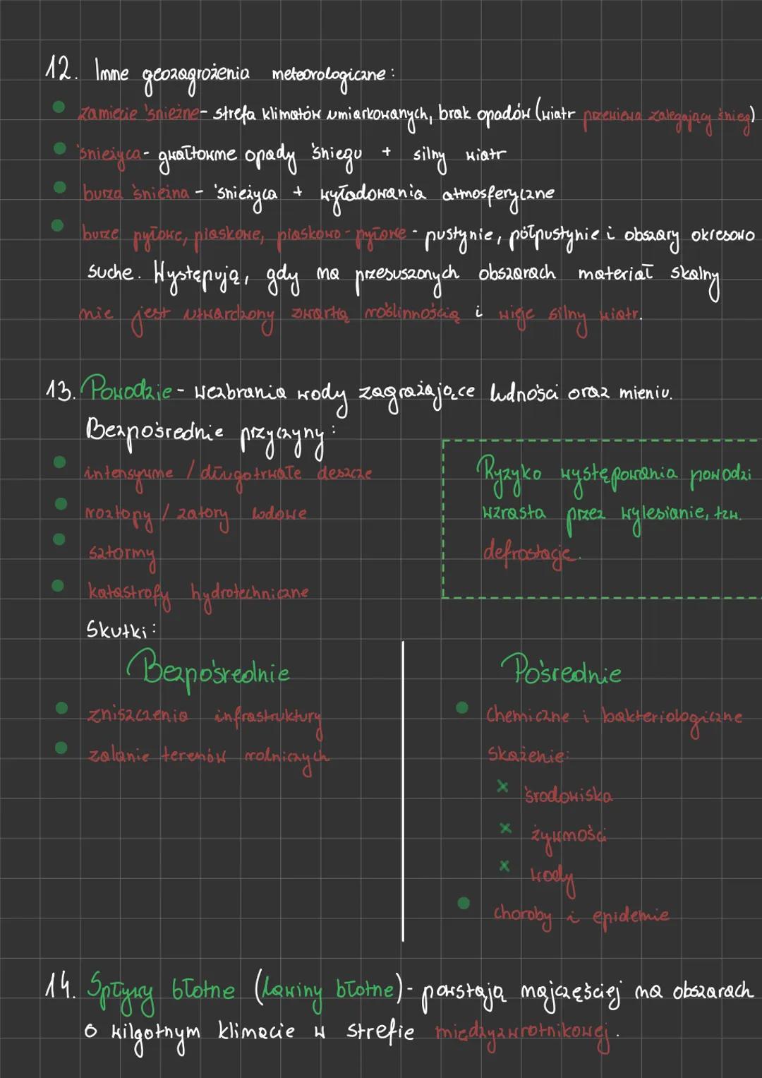 2. Geszagrożenia
meteorologiczne.
1. Sxtormy - długotrwale wiatry o predkości $65\frac{km}{h}$ i sile $> 8$ w skali
Beauforta. Hieja mad mo