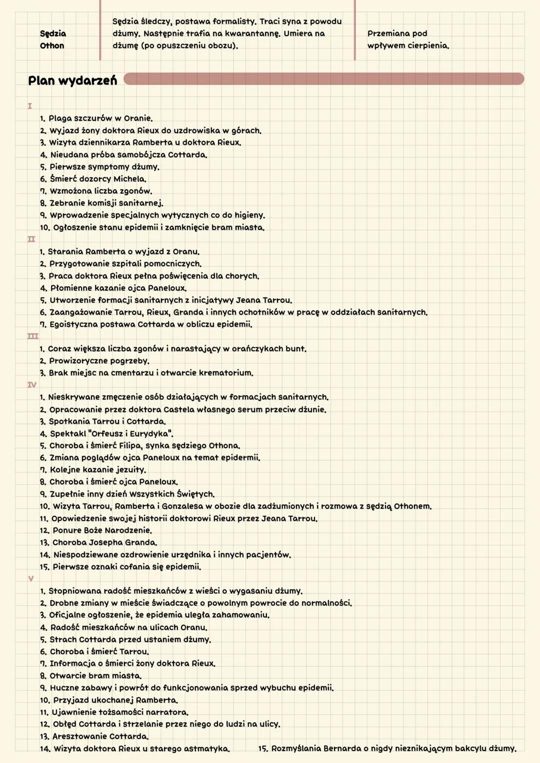 # DŽUMA Albert Camus
Czas akcji: Akcja rozgrywa się w latach 40, XX wieku, przy czym narrator nie podaje dokładnego roku, określając go
jak