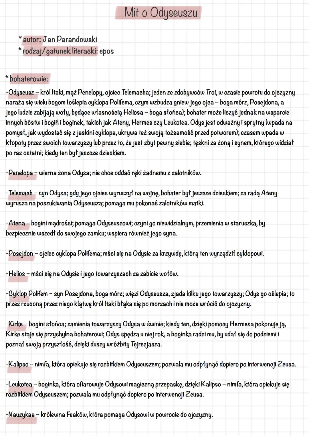 # Mitologia Grecka
Mit o powstaniu świata
* autor: Jan Parandowski
* rodzaj/gatunek literacki: epika/kosmogoniczny
* bohaterowie:
- Cha