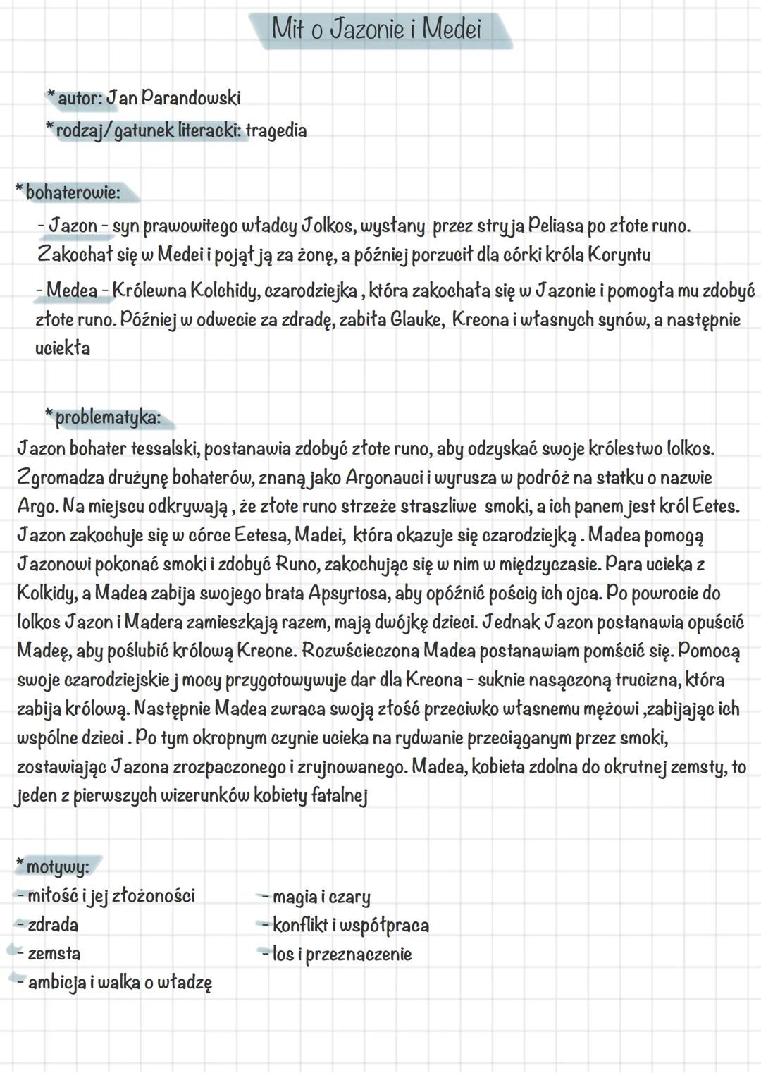 # Mitologia Grecka
Mit o powstaniu świata
* autor: Jan Parandowski
* rodzaj/gatunek literacki: epika/kosmogoniczny
* bohaterowie:
- Cha