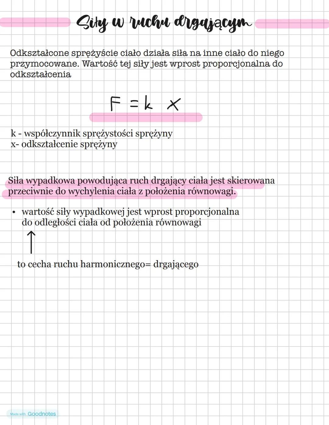 Fizyka - drgania
amplituda - największe wychylenie z położenia równowagi.
Oznaczana jest literą, A i mierzymy ją w metrach
położenie równo