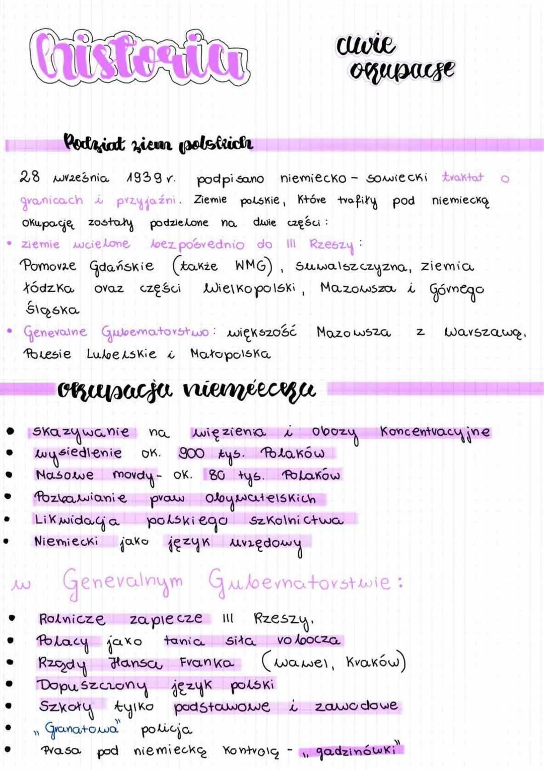 # Chistorica
# Podział ziem polstrich
28 września 1939 r. podpisano niemiecko - sowiecki traktat o granicach i przyjaźni. Ziemie polskie,