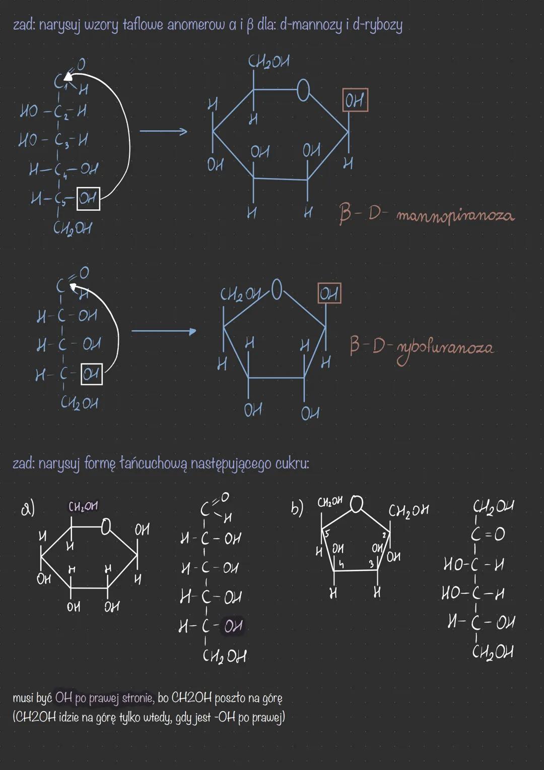 # CUKRY
1) dokonuje podziału cukrów na proste i złożone, klasyfikuje cukry proste ze
względu na grupę funkcyjną i liczbę atomów węgla w czą