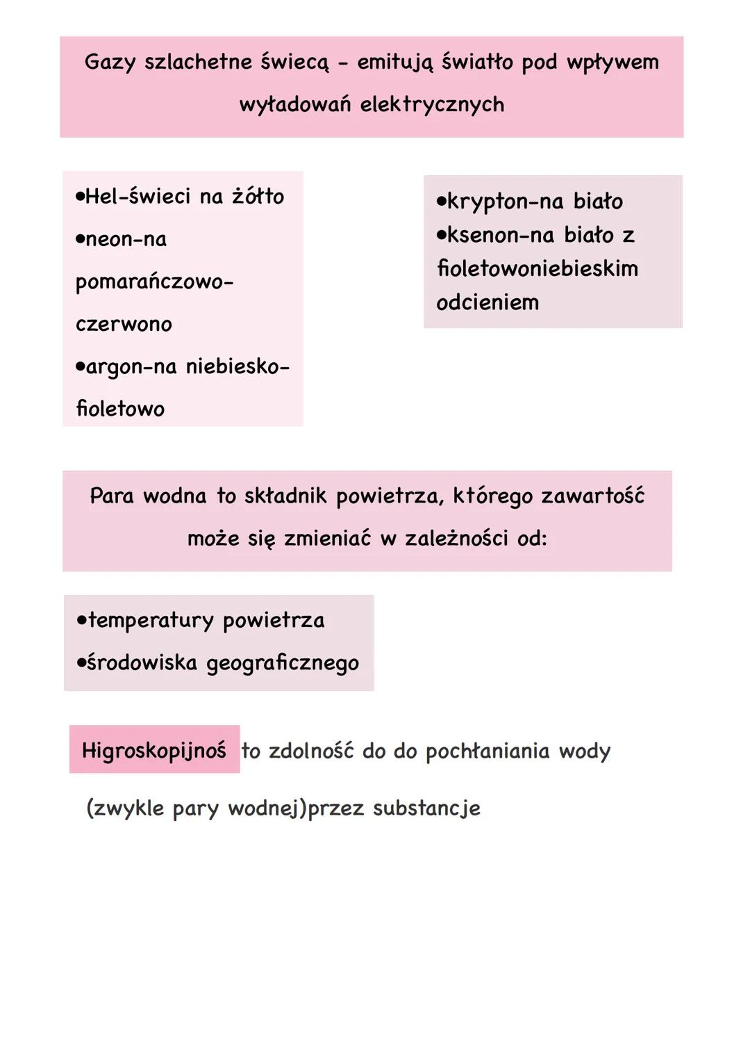Powietrze-mieszanina jednorodna
gazów
Składniki powietrza
Składniki o stałej.
zawartości
• azot
• Tlen
⚫gazy szlachetne
(głównie argon)