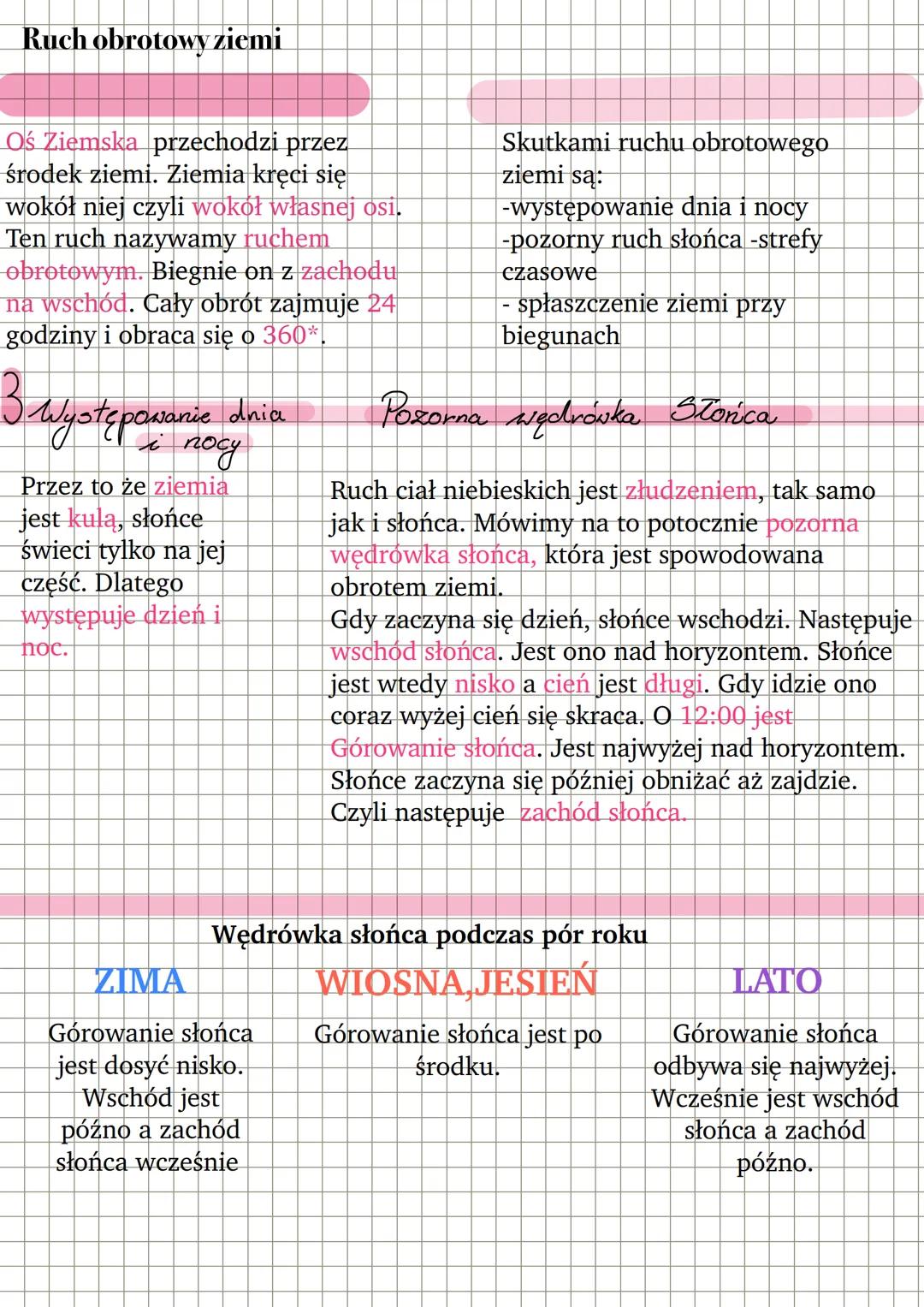 # Ruch obrotowy ziemi
Oś Ziemska przechodzi przez
środek ziemi. Ziemia kręci się
wokół niej czyli wokół własnej osi.
Ten ruch nazywamy ruch