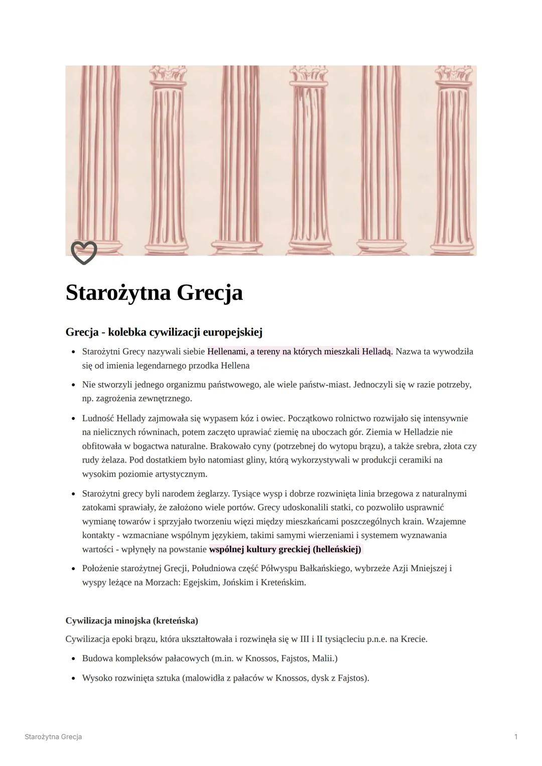 # Starożytna Grecja
Grecja - kolebka cywilizacji europejskiej
* Starożytni Grecy nazywali siebie Hellenami, a tereny na których mieszkal