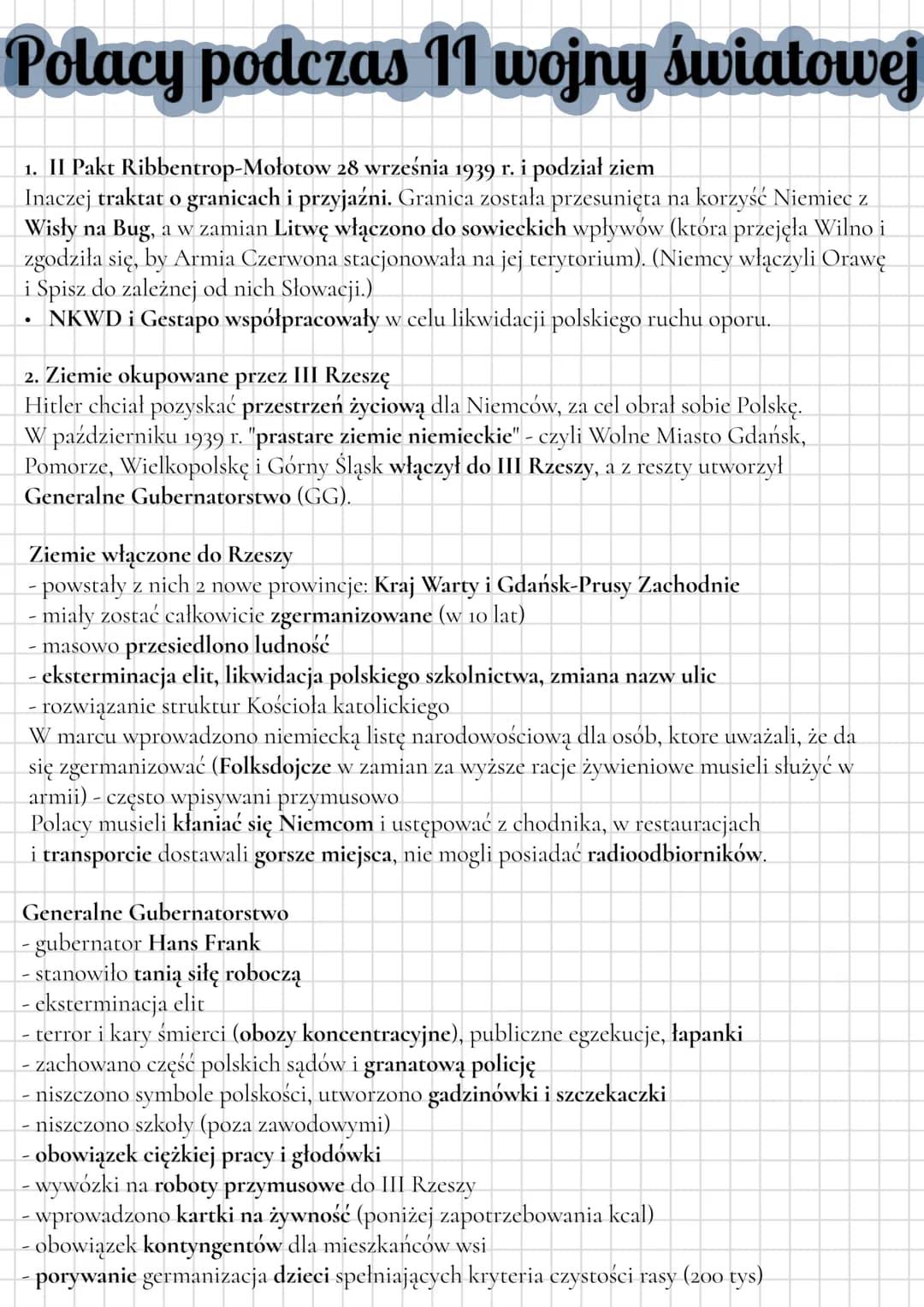 # Polacy podczas 11 wojny światowej
1. II Pakt Ribbentrop-Mołotow 28 września 1939 r. i podział ziem
Inaczej traktat o granicach i przyjaźn