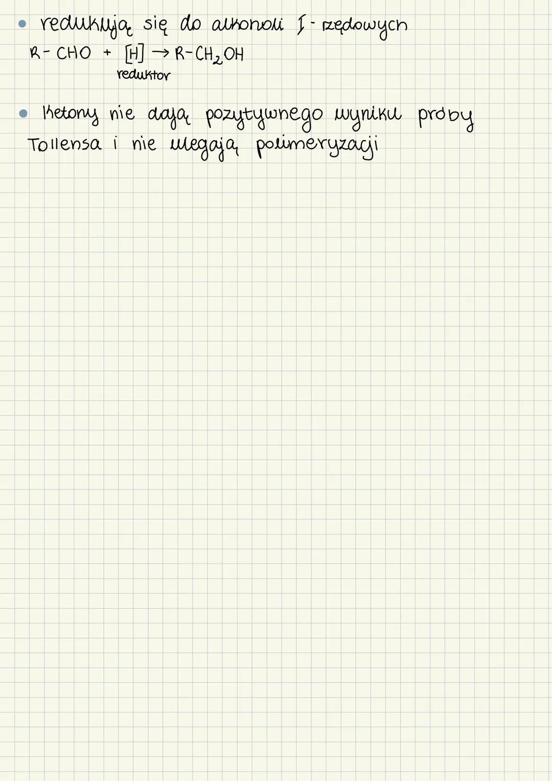 # Aldehydy i ketony
ALDEHYDY pochodne węglowodorów, których cząsteczki
zawierają grupę funkcyjną - CHO
grupa aldehydowa - $C=O$
wzór ogol