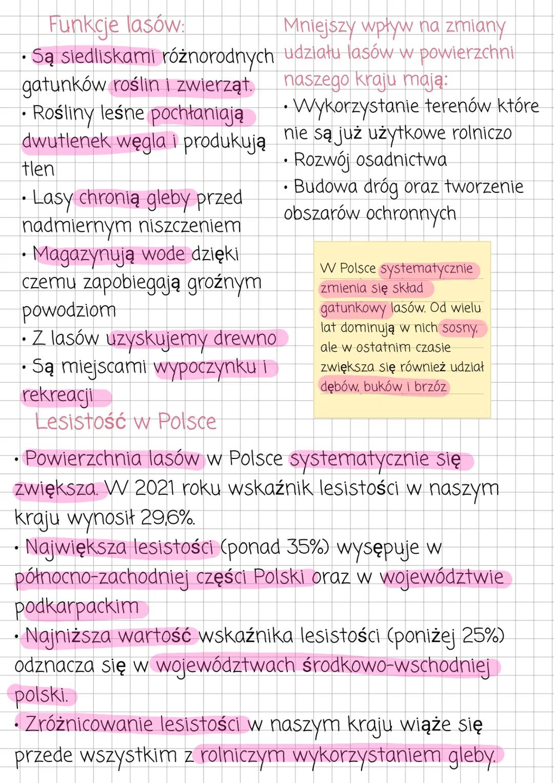 # LASY
•Charakterystyczne dla klimatu
w którym znajduje się Polska są
lasy liściaste i lasy mieszane.
Kiedyś zajmowyały one aż 75%
współcze