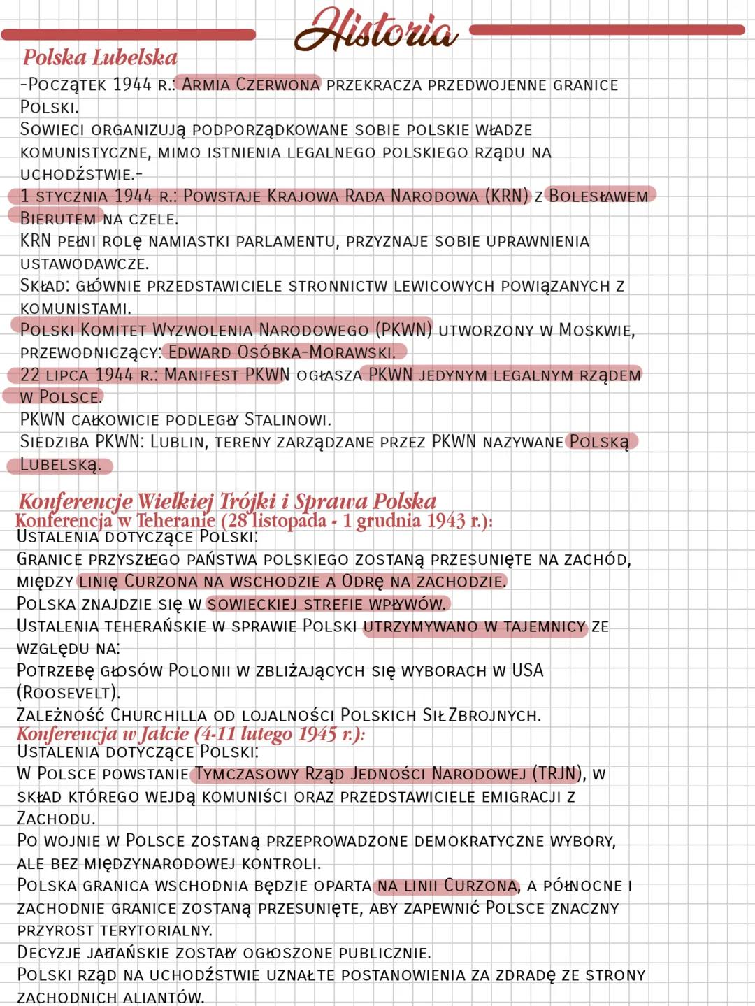 # Historia
Polska Lubelska
-Początek 1944 R.: ARMIA CZERWONA PRZEKRACZA PRZEDWOJENNE GRANICE
POLSKI.
SOWIECI ORGANIZUJĄ PODPORZĄDKOWANE S