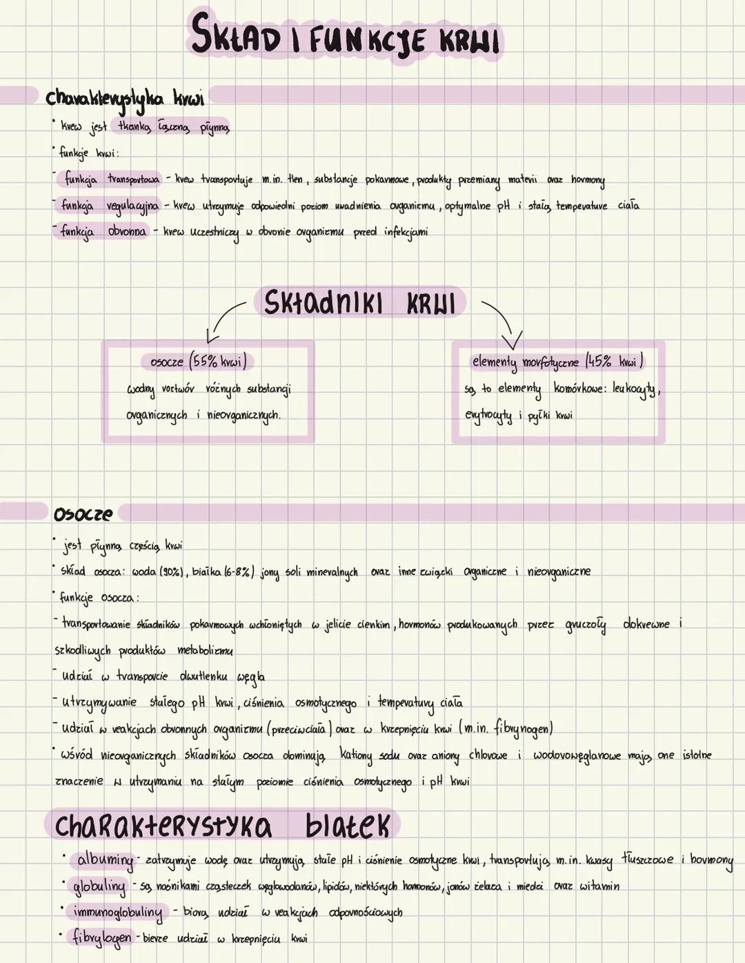 # SKLAD I FUNKCJE KRHI
Charakterystyka krwi
* krew jest thanka, lascenas plynna
* funkcje krwi:
* funkcja transportowa - krew transp