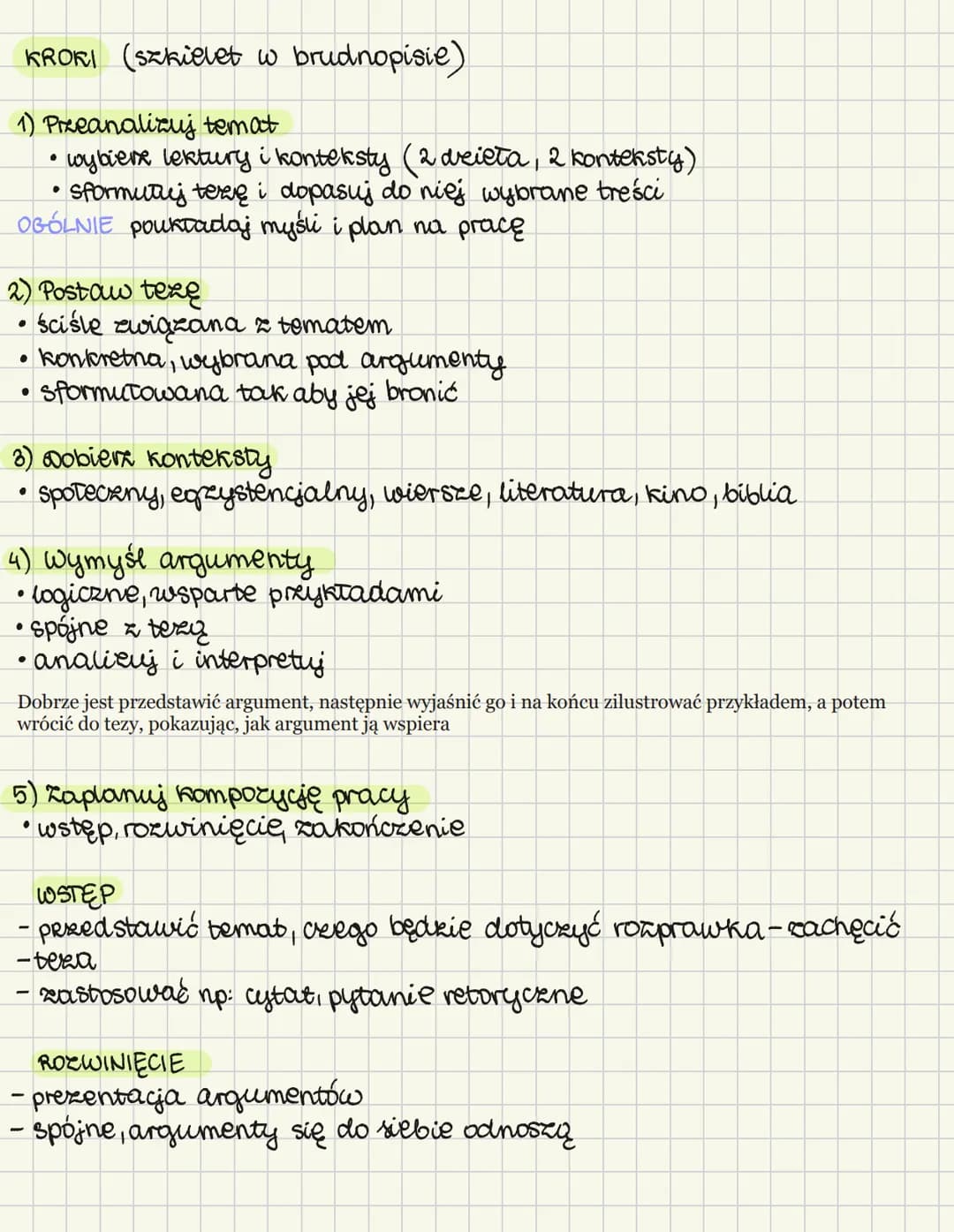 # Rozprawka- matura podstawowa polski
## WSTĘP
↳ 3-4 zdania пр:
• definicja tematu
пр: ерока
•pokazujemy, ze dane zagadnienie było juz