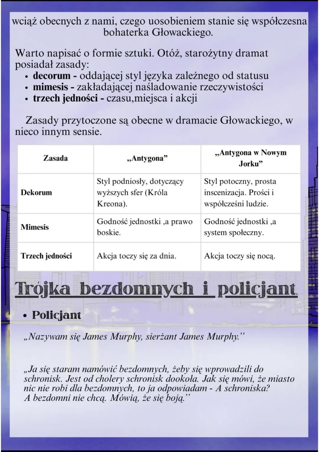 # ANTYGONA
# W NOWYM
# JORKU
DRAMAT JANUSZA GŁOWACKIEGO ALUZJĄ DO „ANTYGONY" SOFOKLESA.
Autor po wprowadzeniu stanu wojennego (w Polsce) 1