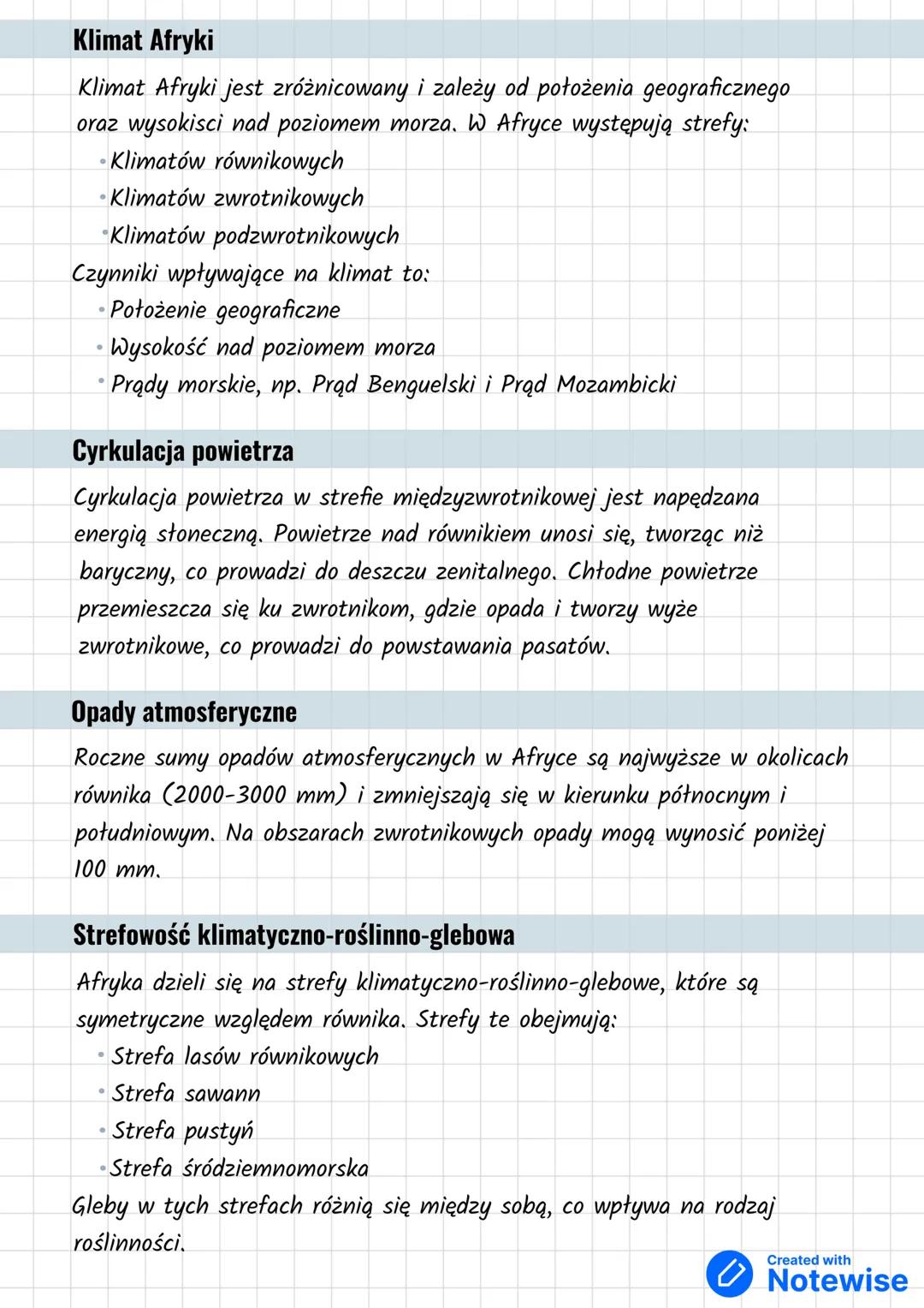 # Afryka
dział 2
Położenie matematyczno-geograficzne
Afryka leży na wszystkich czterech półkulach, a przez jej obszar przebiegają
południ
