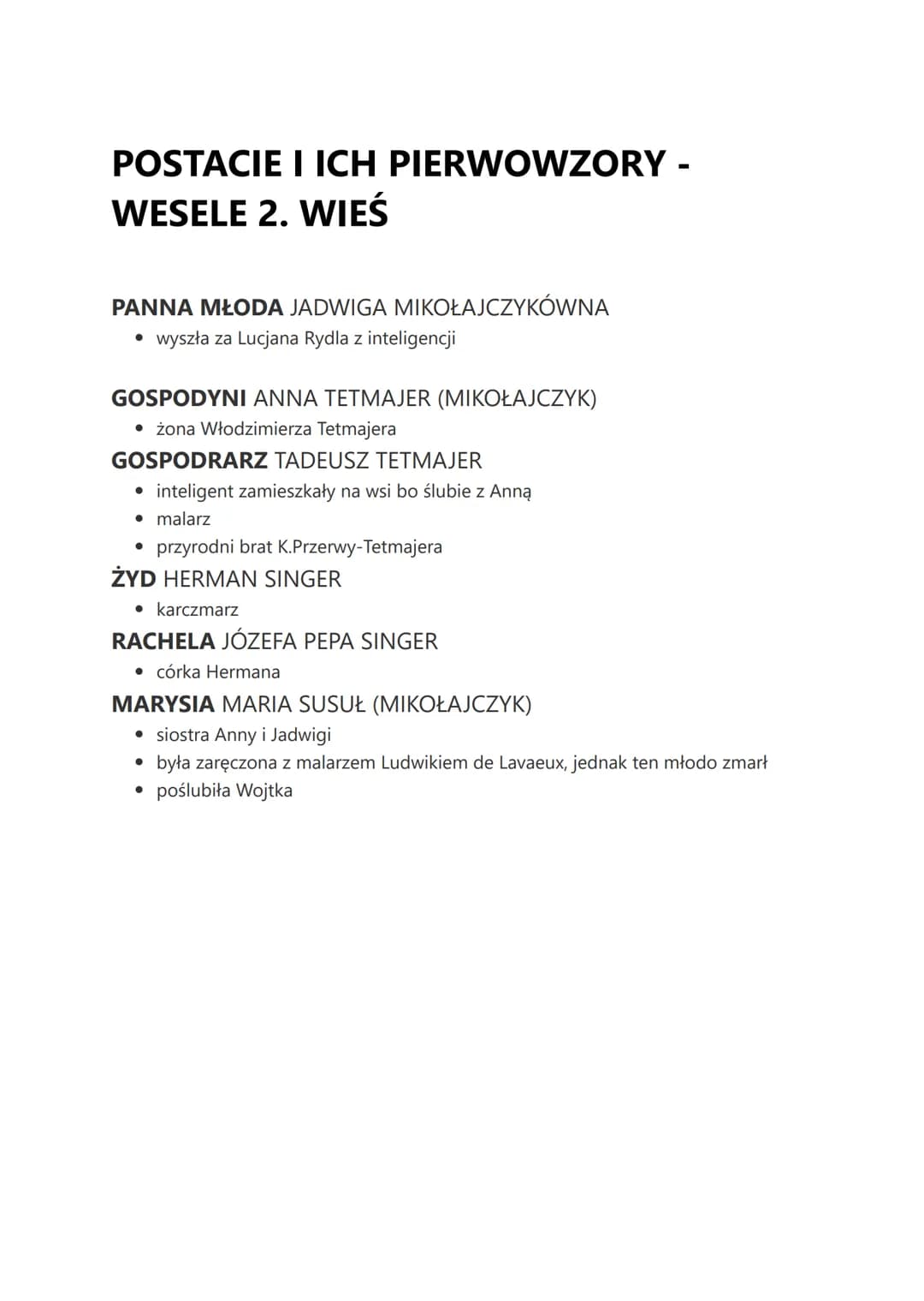 # POSTACIE I ICH PIERWOWZORY -
## WESELE 1. INTELIGENCJA
### PAN MŁODY LUCJAN RYDEL
* dramatopisarz
* poeta Młodej Polski
* ożenił się z ch