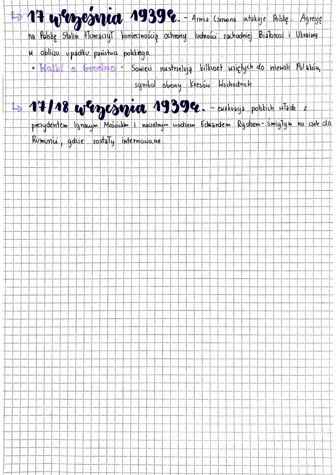 # Napaść na Polskę
II Wojna Światowa
## 1 września 1939r.
- niemiecki atak na Polskę, wybuch II Wojny Światowej.
* Niemcy prowadzą swoje dz