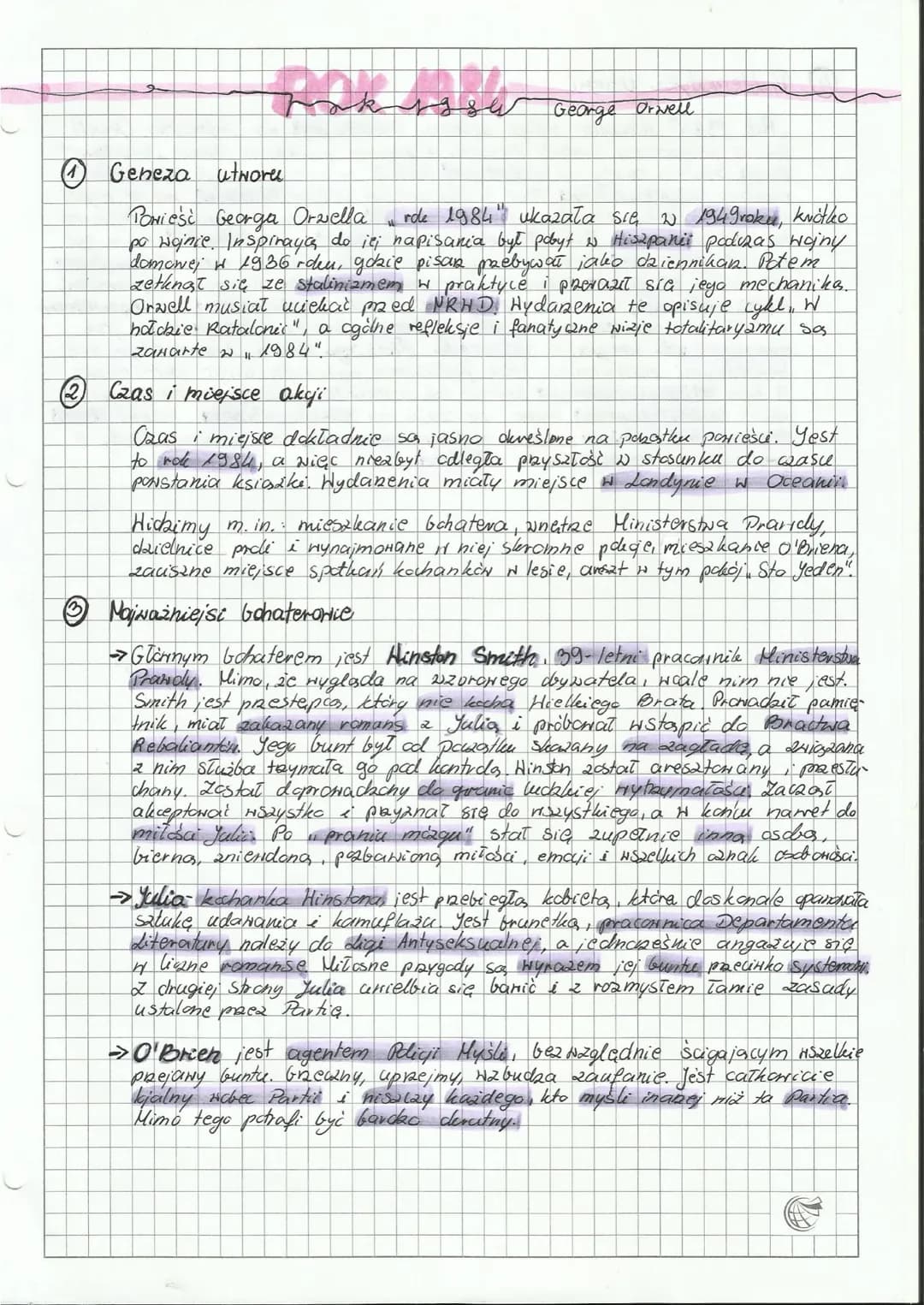# ④ Problematyka utworu
Rde 1984" pokazuje wpływ systemu totalitarnego na jednostke. Orwell
domiza mechanizmy kontrdi drywateli i pohazuje p
